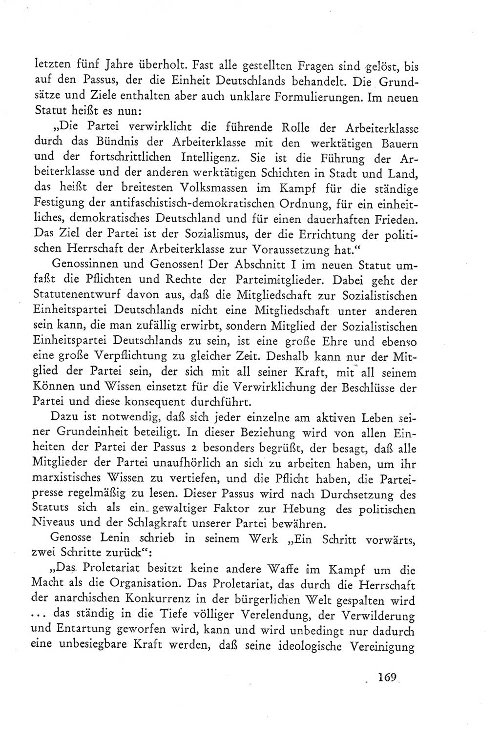 Protokoll der Verhandlungen des Ⅲ. Parteitages der Sozialistischen Einheitspartei Deutschlands (SED) [Deutsche Demokratische Republik (DDR)] 1950, Band 2, Seite 169 (Prot. Verh. Ⅲ. PT SED DDR 1950, Bd. 2, S. 169)