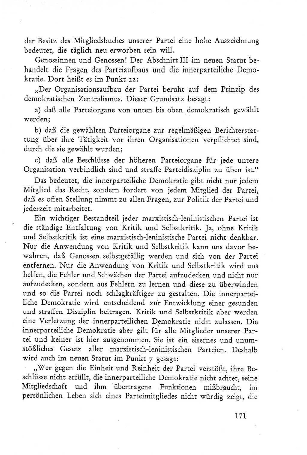 Protokoll der Verhandlungen des Ⅲ. Parteitages der Sozialistischen Einheitspartei Deutschlands (SED) [Deutsche Demokratische Republik (DDR)] 1950, Band 2, Seite 171 (Prot. Verh. Ⅲ. PT SED DDR 1950, Bd. 2, S. 171)