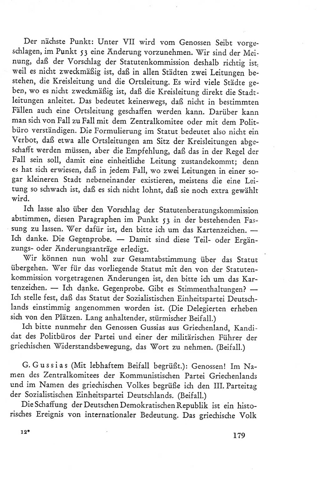 Protokoll der Verhandlungen des Ⅲ. Parteitages der Sozialistischen Einheitspartei Deutschlands (SED) [Deutsche Demokratische Republik (DDR)] 1950, Band 2, Seite 179 (Prot. Verh. Ⅲ. PT SED DDR 1950, Bd. 2, S. 179)