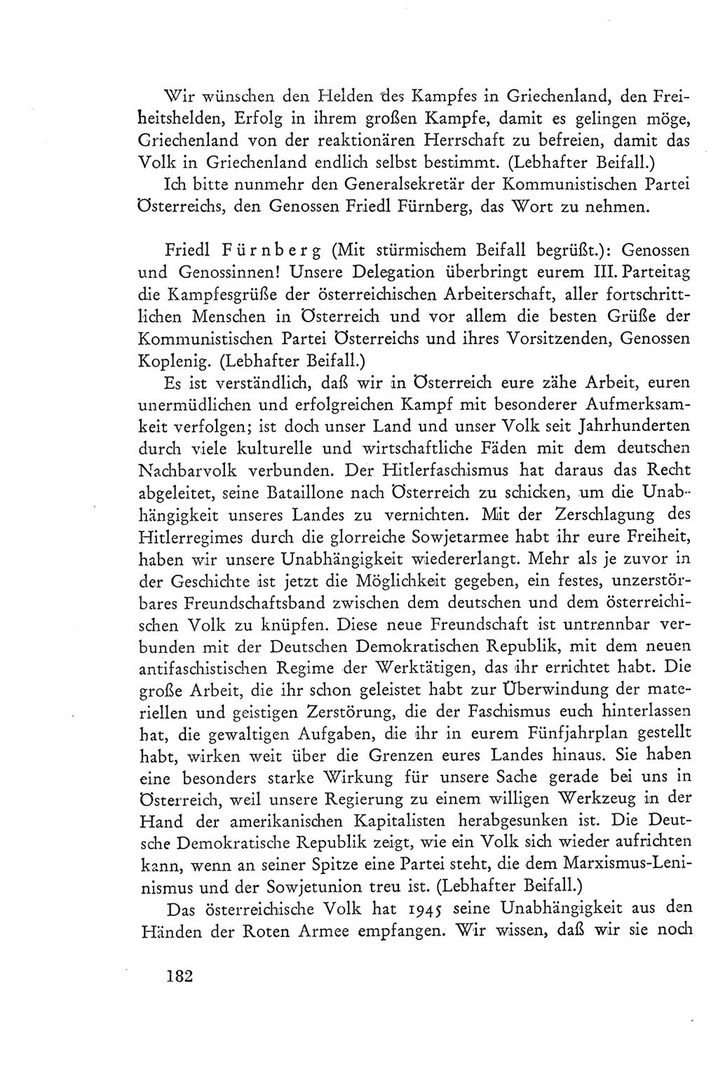 Protokoll der Verhandlungen des Ⅲ. Parteitages der Sozialistischen Einheitspartei Deutschlands (SED) [Deutsche Demokratische Republik (DDR)] 1950, Band 2, Seite 182 (Prot. Verh. Ⅲ. PT SED DDR 1950, Bd. 2, S. 182)