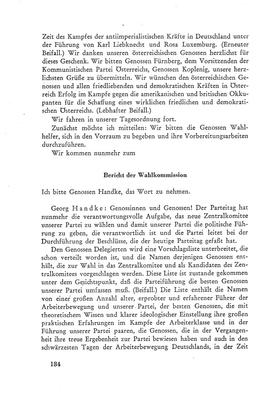 Protokoll der Verhandlungen des Ⅲ. Parteitages der Sozialistischen Einheitspartei Deutschlands (SED) [Deutsche Demokratische Republik (DDR)] 1950, Band 2, Seite 184 (Prot. Verh. Ⅲ. PT SED DDR 1950, Bd. 2, S. 184)