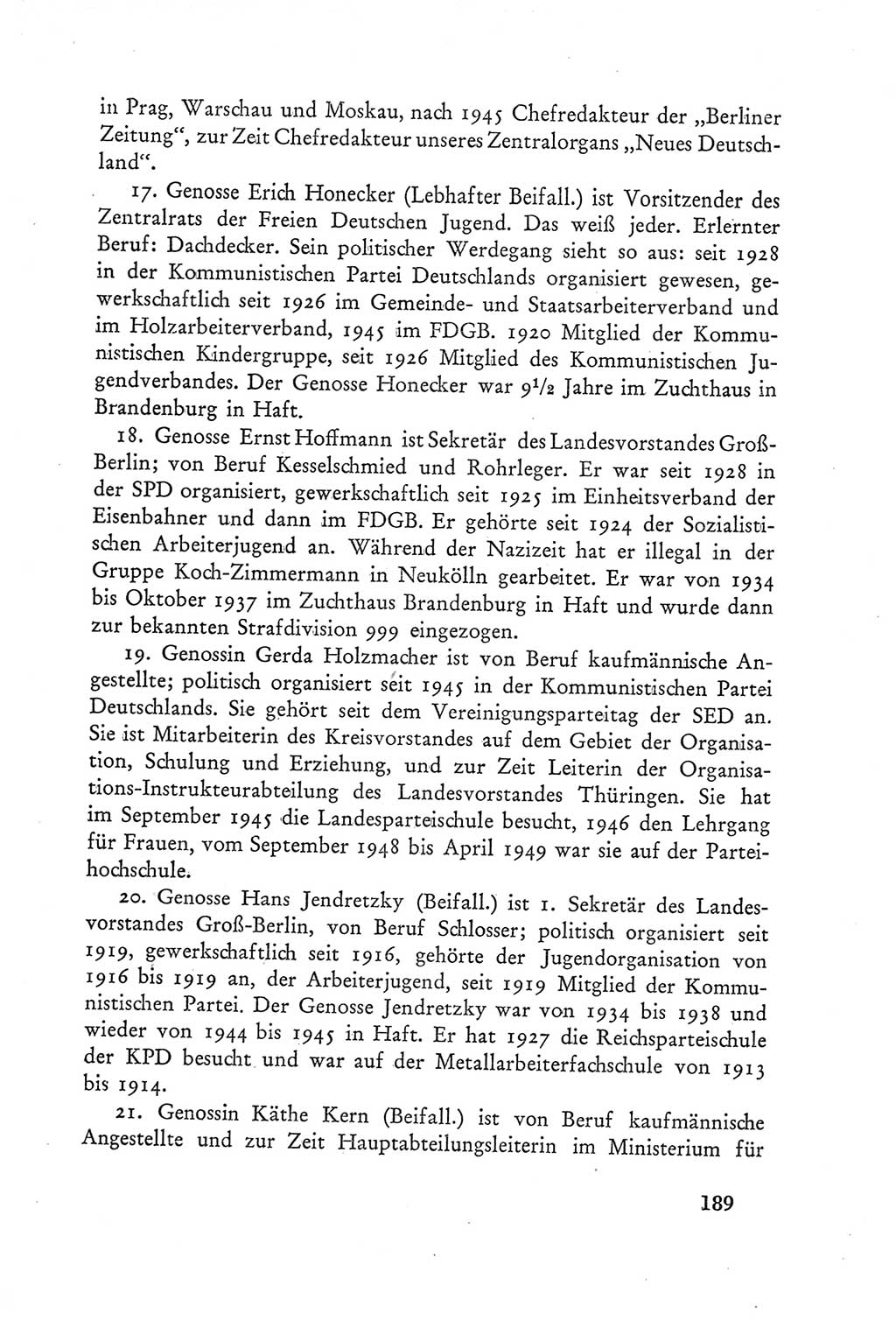 Protokoll der Verhandlungen des Ⅲ. Parteitages der Sozialistischen Einheitspartei Deutschlands (SED) [Deutsche Demokratische Republik (DDR)] 1950, Band 2, Seite 189 (Prot. Verh. Ⅲ. PT SED DDR 1950, Bd. 2, S. 189)