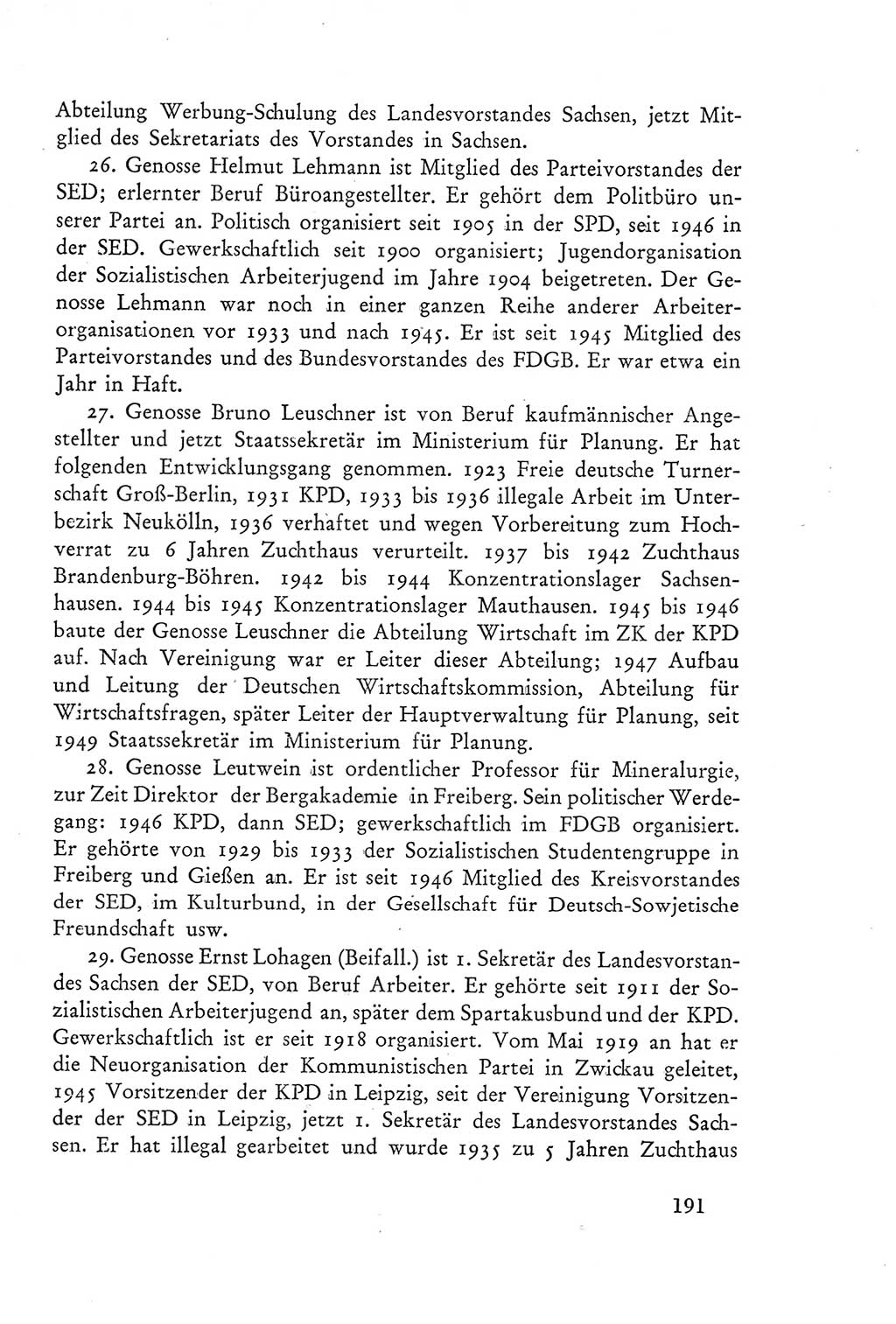 Protokoll der Verhandlungen des Ⅲ. Parteitages der Sozialistischen Einheitspartei Deutschlands (SED) [Deutsche Demokratische Republik (DDR)] 1950, Band 2, Seite 191 (Prot. Verh. Ⅲ. PT SED DDR 1950, Bd. 2, S. 191)