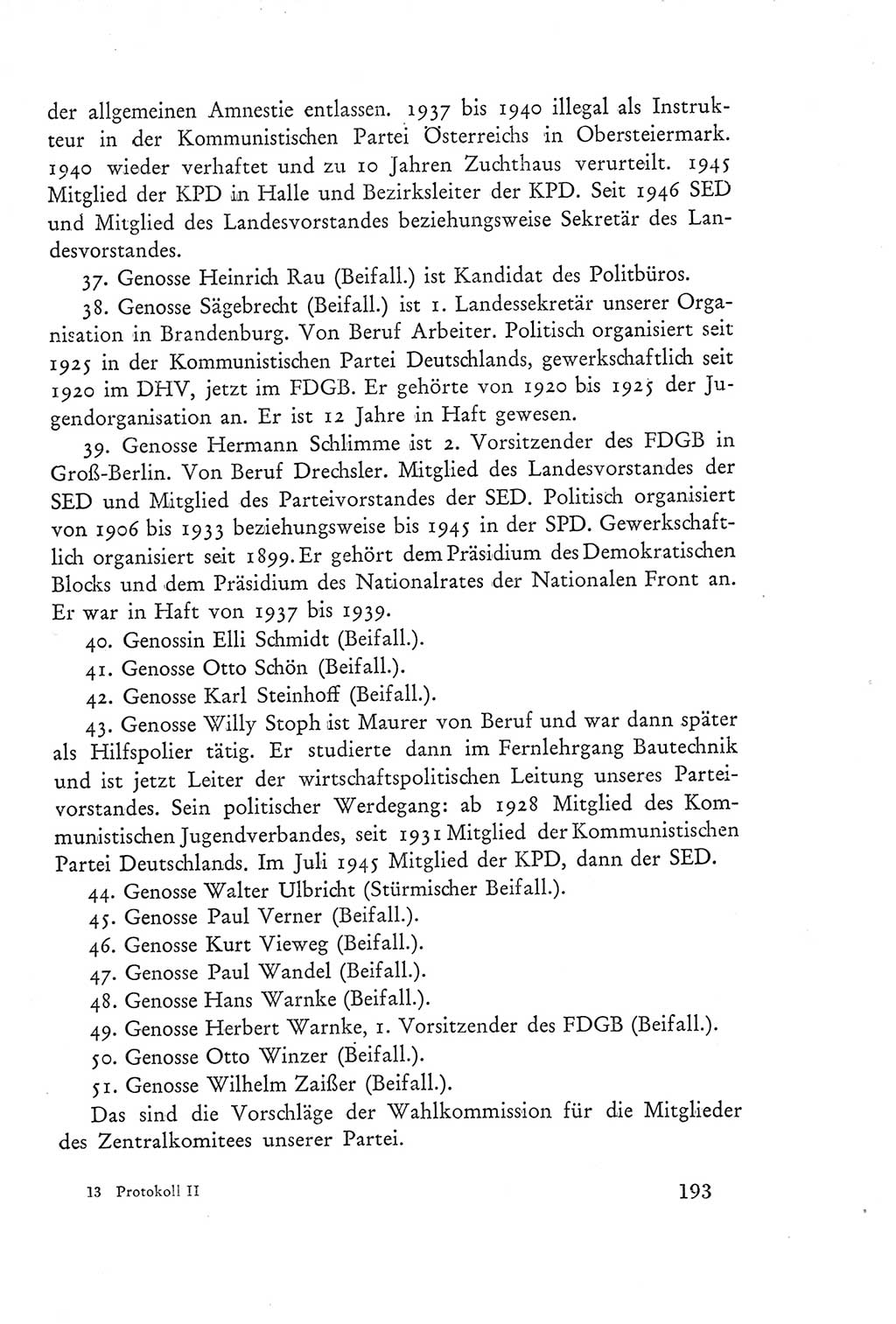 Protokoll der Verhandlungen des Ⅲ. Parteitages der Sozialistischen Einheitspartei Deutschlands (SED) [Deutsche Demokratische Republik (DDR)] 1950, Band 2, Seite 193 (Prot. Verh. Ⅲ. PT SED DDR 1950, Bd. 2, S. 193)