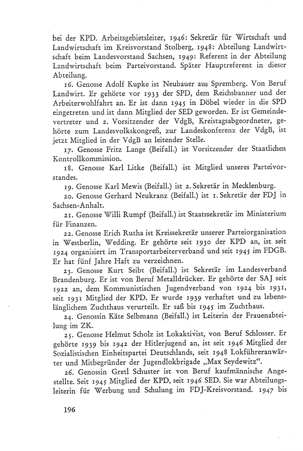 Protokoll der Verhandlungen des Ⅲ. Parteitages der Sozialistischen Einheitspartei Deutschlands (SED) [Deutsche Demokratische Republik (DDR)] 1950, Band 2, Seite 196 (Prot. Verh. Ⅲ. PT SED DDR 1950, Bd. 2, S. 196)
