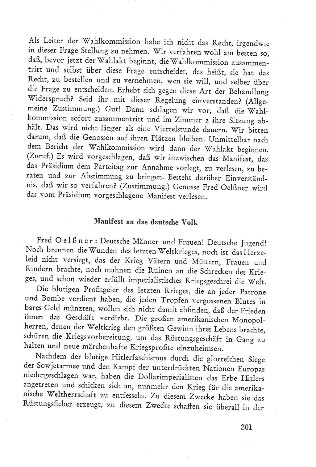 Protokoll der Verhandlungen des Ⅲ. Parteitages der Sozialistischen Einheitspartei Deutschlands (SED) [Deutsche Demokratische Republik (DDR)] 1950, Band 2, Seite 201 (Prot. Verh. Ⅲ. PT SED DDR 1950, Bd. 2, S. 201)