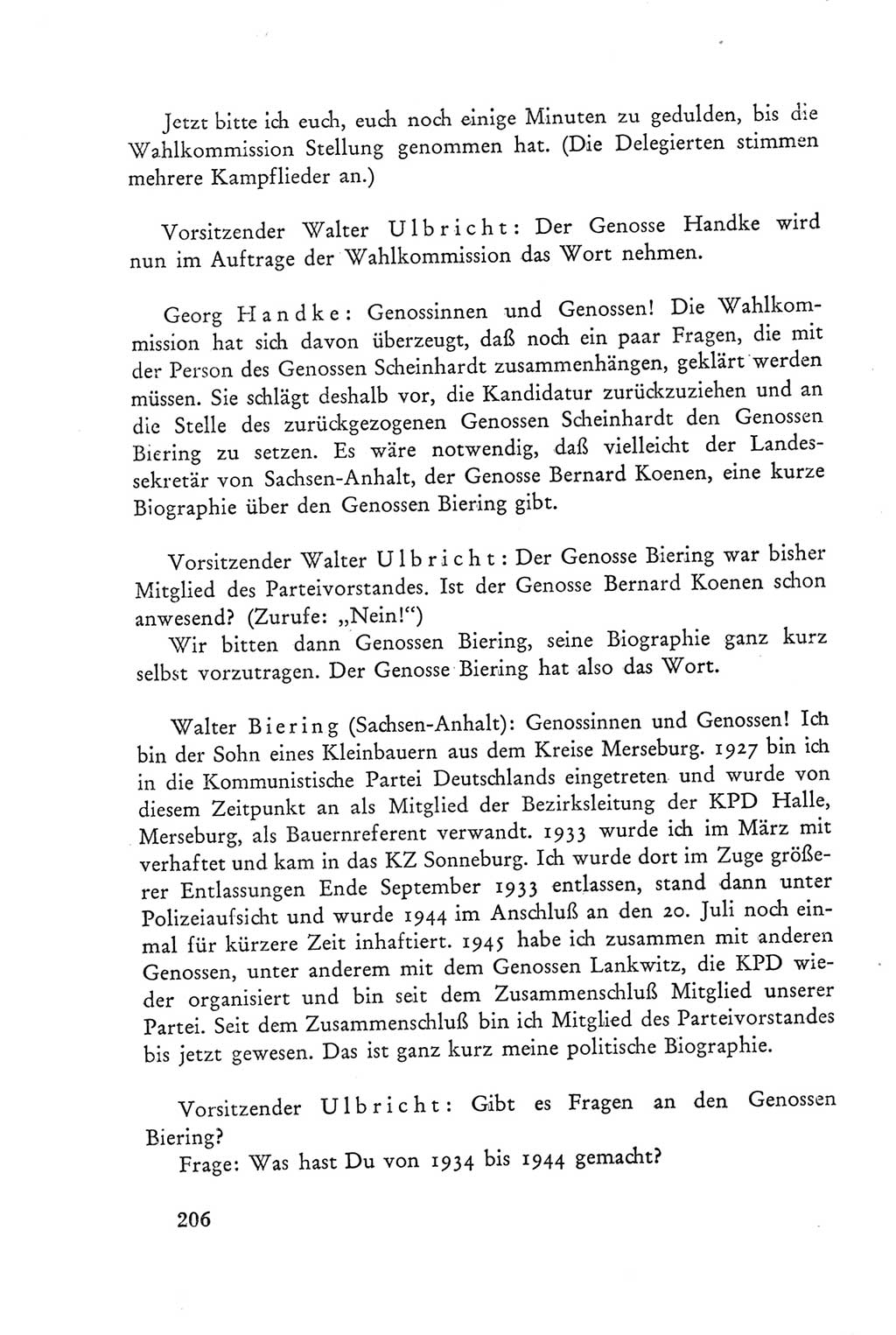 Protokoll der Verhandlungen des Ⅲ. Parteitages der Sozialistischen Einheitspartei Deutschlands (SED) [Deutsche Demokratische Republik (DDR)] 1950, Band 2, Seite 206 (Prot. Verh. Ⅲ. PT SED DDR 1950, Bd. 2, S. 206)