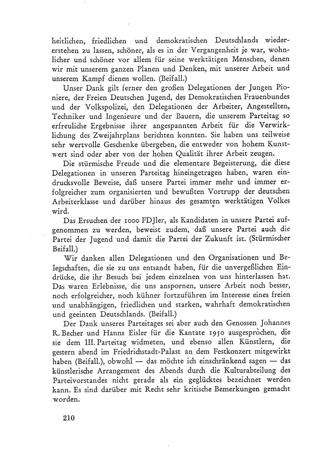 Protokoll der Verhandlungen des Ⅲ. Parteitages der Sozialistischen Einheitspartei Deutschlands (SED) [Deutsche Demokratische Republik (DDR)] 1950, Band 2, Seite 210 (Prot. Verh. Ⅲ. PT SED DDR 1950, Bd. 2, S. 210)