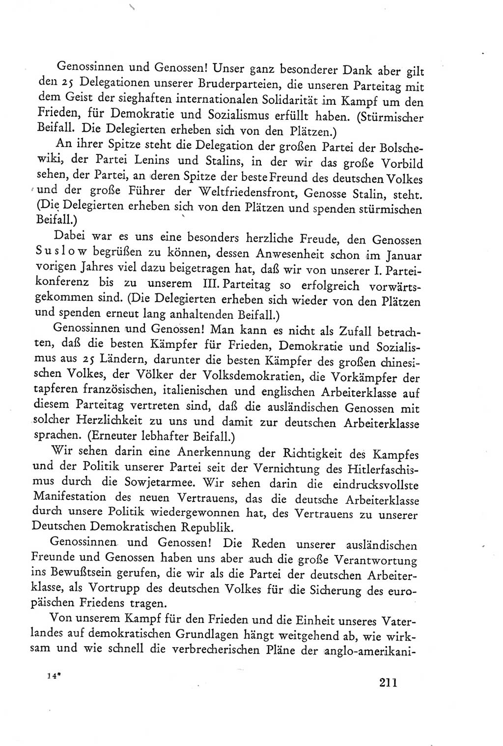 Protokoll der Verhandlungen des Ⅲ. Parteitages der Sozialistischen Einheitspartei Deutschlands (SED) [Deutsche Demokratische Republik (DDR)] 1950, Band 2, Seite 211 (Prot. Verh. Ⅲ. PT SED DDR 1950, Bd. 2, S. 211)