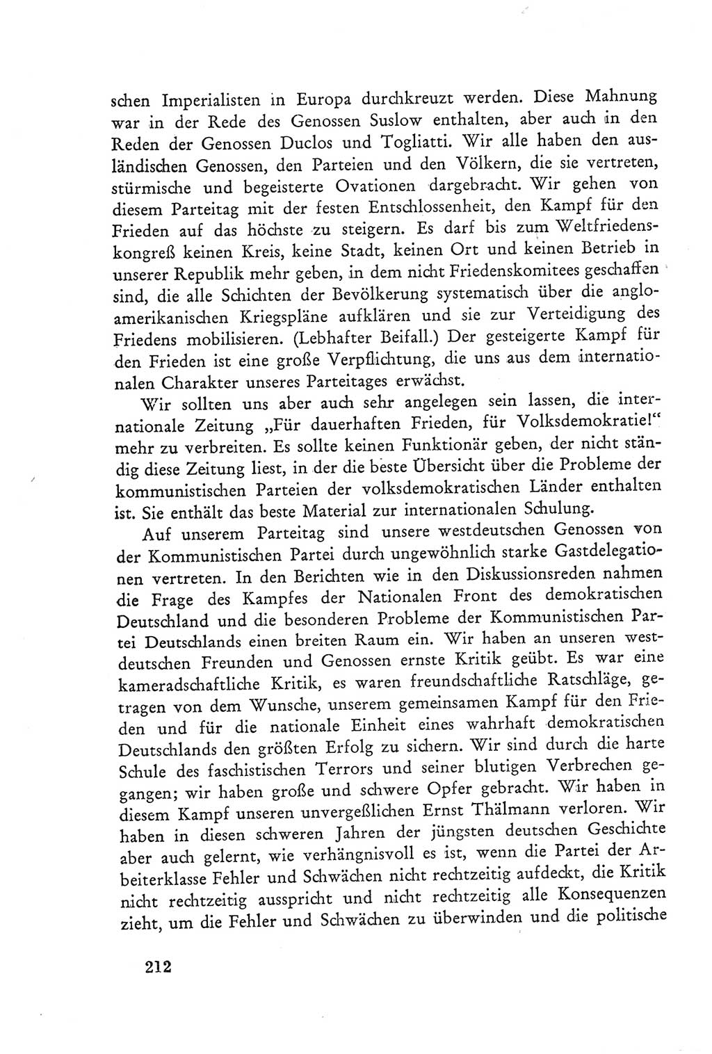 Protokoll der Verhandlungen des Ⅲ. Parteitages der Sozialistischen Einheitspartei Deutschlands (SED) [Deutsche Demokratische Republik (DDR)] 1950, Band 2, Seite 212 (Prot. Verh. Ⅲ. PT SED DDR 1950, Bd. 2, S. 212)