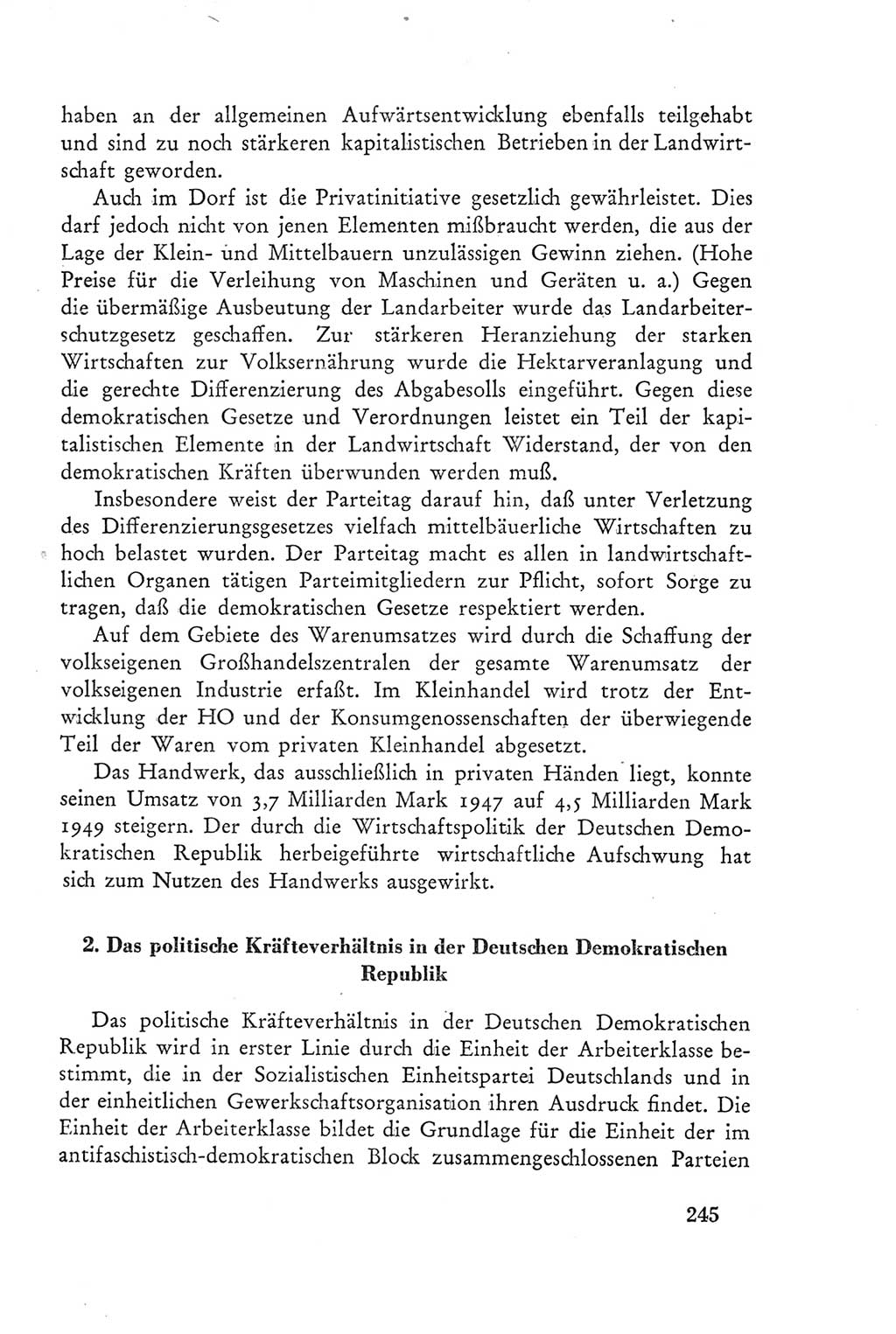 Protokoll der Verhandlungen des Ⅲ. Parteitages der Sozialistischen Einheitspartei Deutschlands (SED) [Deutsche Demokratische Republik (DDR)] 1950, Band 2, Seite 245 (Prot. Verh. Ⅲ. PT SED DDR 1950, Bd. 2, S. 245)