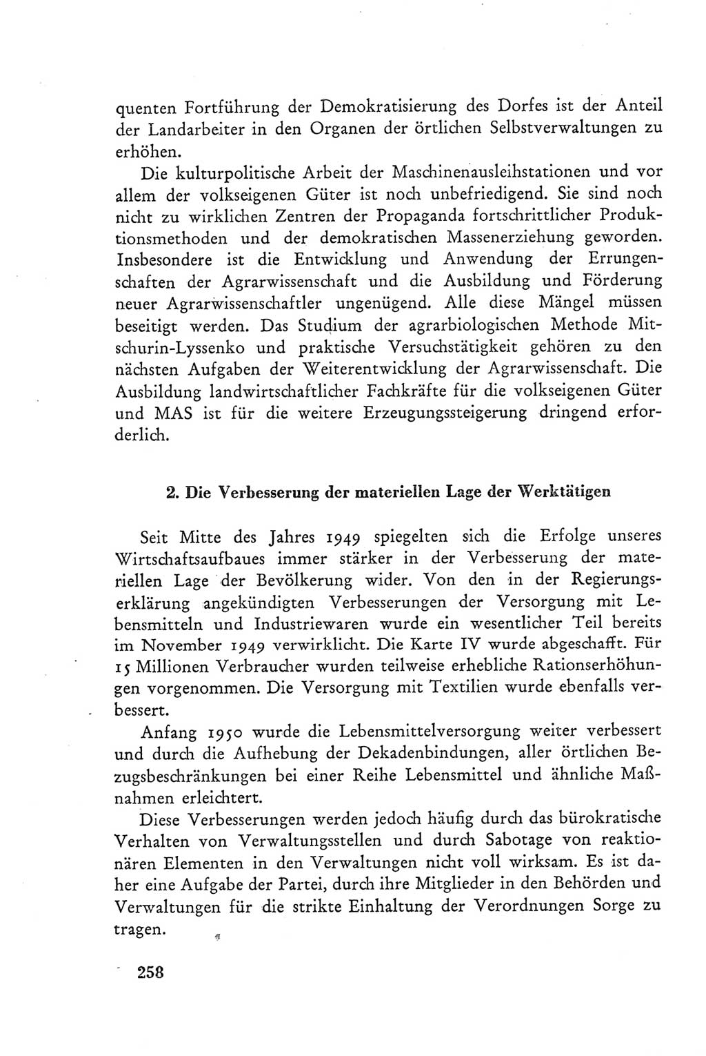 Protokoll der Verhandlungen des Ⅲ. Parteitages der Sozialistischen Einheitspartei Deutschlands (SED) [Deutsche Demokratische Republik (DDR)] 1950, Band 2, Seite 258 (Prot. Verh. Ⅲ. PT SED DDR 1950, Bd. 2, S. 258)