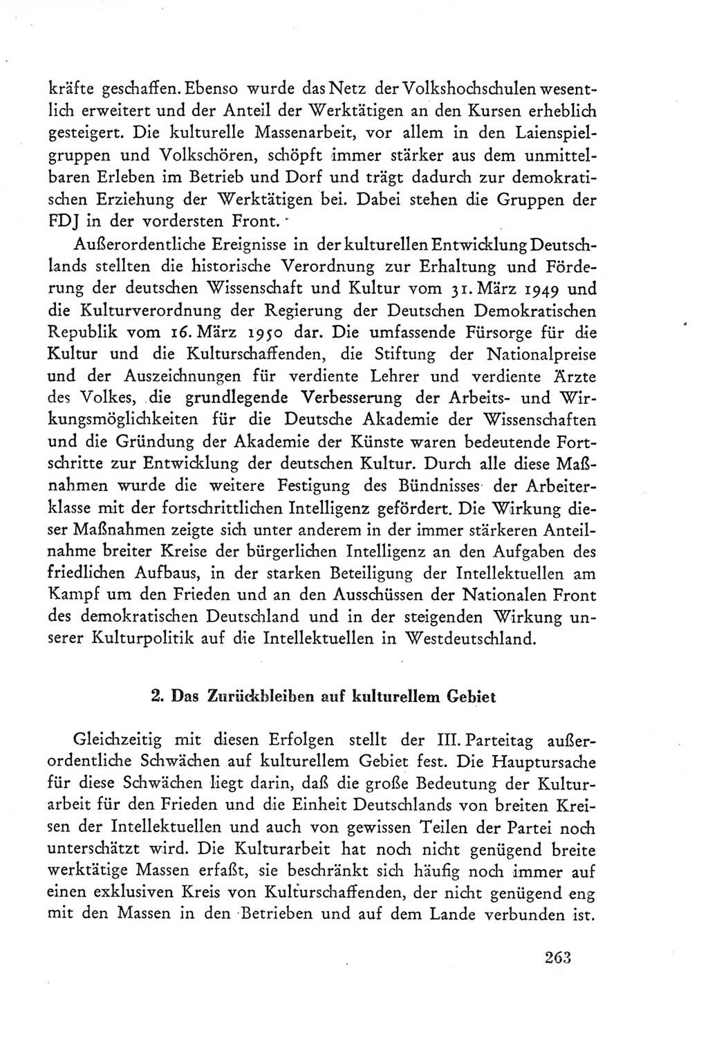 Protokoll der Verhandlungen des Ⅲ. Parteitages der Sozialistischen Einheitspartei Deutschlands (SED) [Deutsche Demokratische Republik (DDR)] 1950, Band 2, Seite 263 (Prot. Verh. Ⅲ. PT SED DDR 1950, Bd. 2, S. 263)