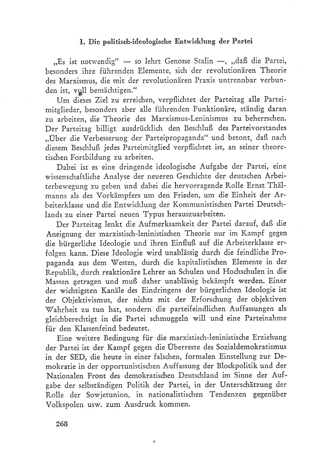 Protokoll der Verhandlungen des Ⅲ. Parteitages der Sozialistischen Einheitspartei Deutschlands (SED) [Deutsche Demokratische Republik (DDR)] 1950, Band 2, Seite 268 (Prot. Verh. Ⅲ. PT SED DDR 1950, Bd. 2, S. 268)