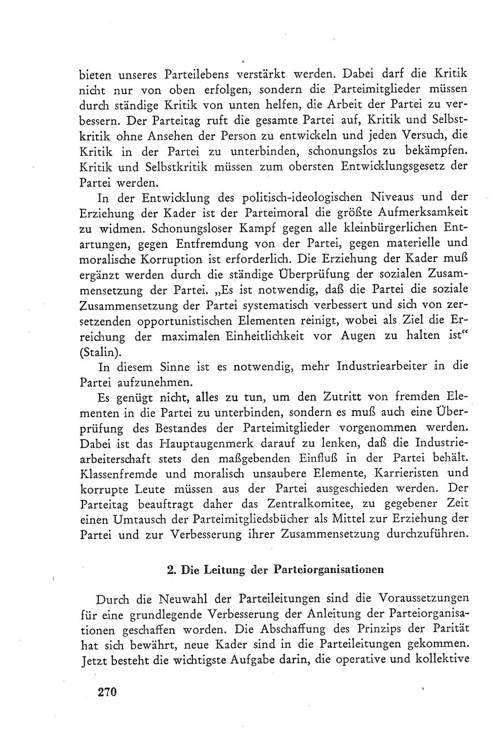 Protokoll der Verhandlungen des Ⅲ. Parteitages der Sozialistischen Einheitspartei Deutschlands (SED) [Deutsche Demokratische Republik (DDR)] 1950, Band 2, Seite 270 (Prot. Verh. Ⅲ. PT SED DDR 1950, Bd. 2, S. 270)