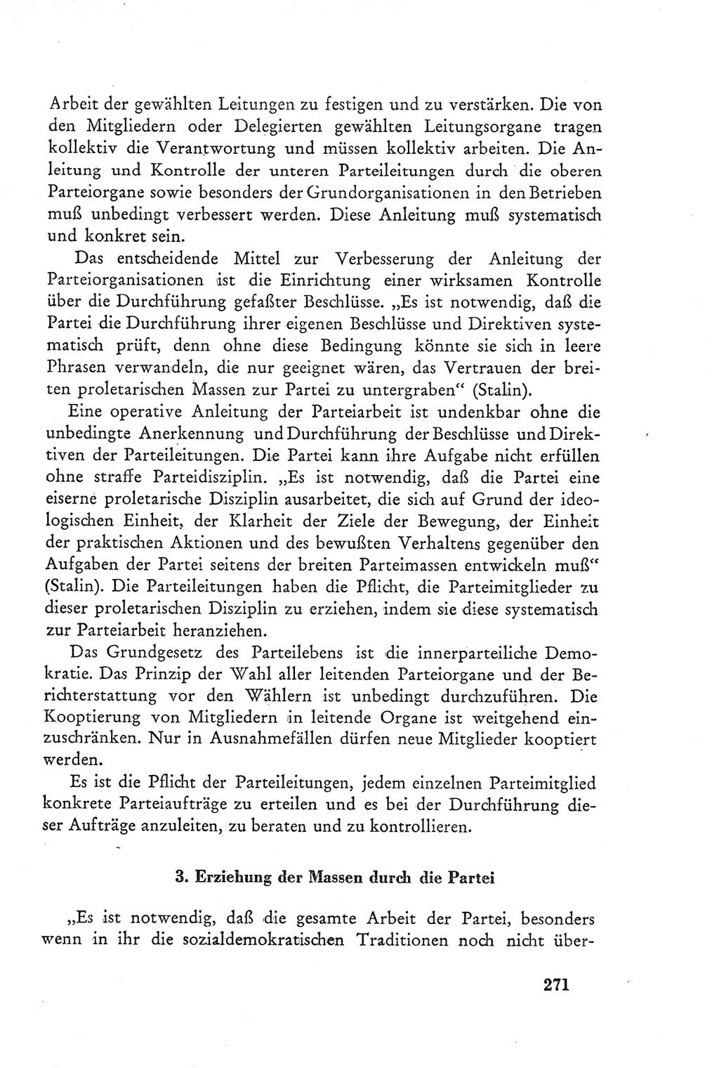 Protokoll der Verhandlungen des Ⅲ. Parteitages der Sozialistischen Einheitspartei Deutschlands (SED) [Deutsche Demokratische Republik (DDR)] 1950, Band 2, Seite 271 (Prot. Verh. Ⅲ. PT SED DDR 1950, Bd. 2, S. 271)