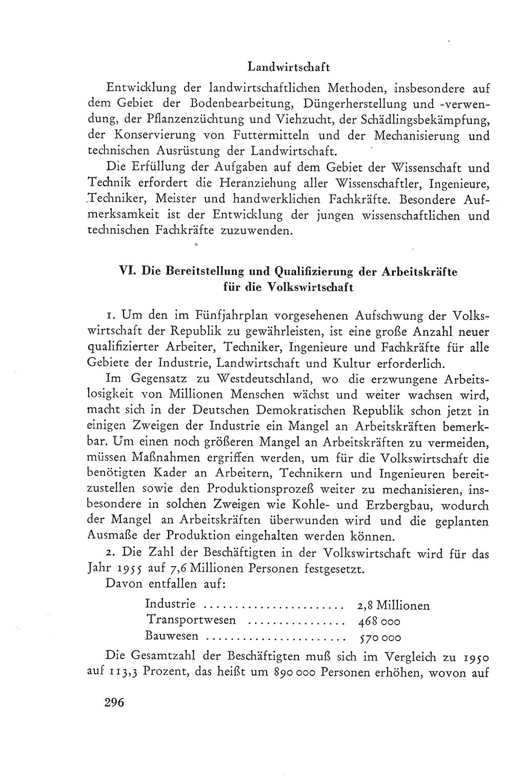 Protokoll der Verhandlungen des Ⅲ. Parteitages der Sozialistischen Einheitspartei Deutschlands (SED) [Deutsche Demokratische Republik (DDR)] 1950, Band 2, Seite 296 (Prot. Verh. Ⅲ. PT SED DDR 1950, Bd. 2, S. 296)