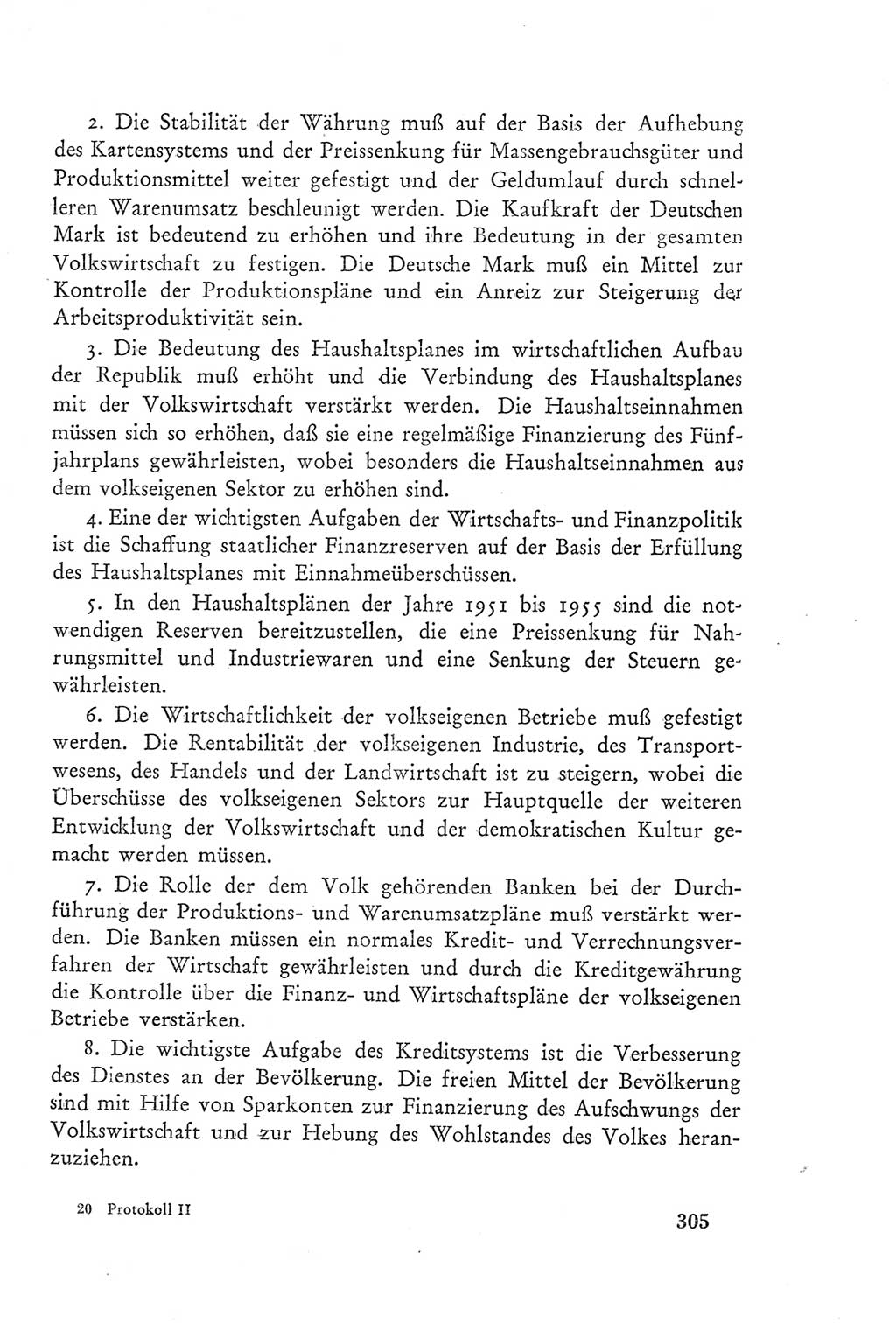 Protokoll der Verhandlungen des Ⅲ. Parteitages der Sozialistischen Einheitspartei Deutschlands (SED) [Deutsche Demokratische Republik (DDR)] 1950, Band 2, Seite 305 (Prot. Verh. Ⅲ. PT SED DDR 1950, Bd. 2, S. 305)