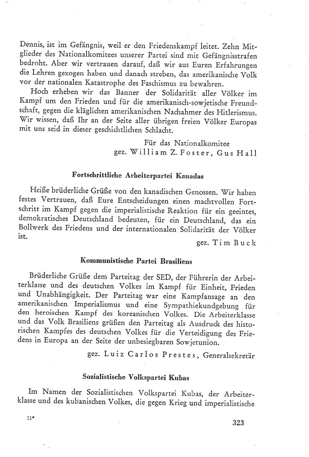 Protokoll der Verhandlungen des Ⅲ. Parteitages der Sozialistischen Einheitspartei Deutschlands (SED) [Deutsche Demokratische Republik (DDR)] 1950, Band 2, Seite 323 (Prot. Verh. Ⅲ. PT SED DDR 1950, Bd. 2, S. 323)