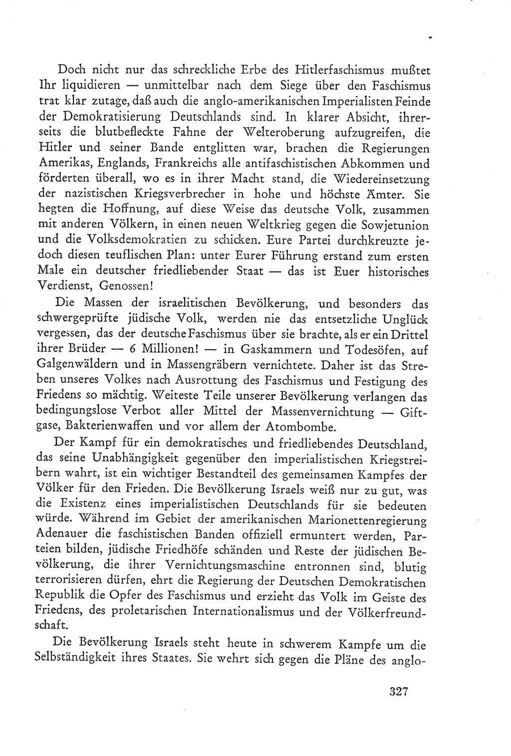 Protokoll der Verhandlungen des Ⅲ. Parteitages der Sozialistischen Einheitspartei Deutschlands (SED) [Deutsche Demokratische Republik (DDR)] 1950, Band 2, Seite 327 (Prot. Verh. Ⅲ. PT SED DDR 1950, Bd. 2, S. 327)