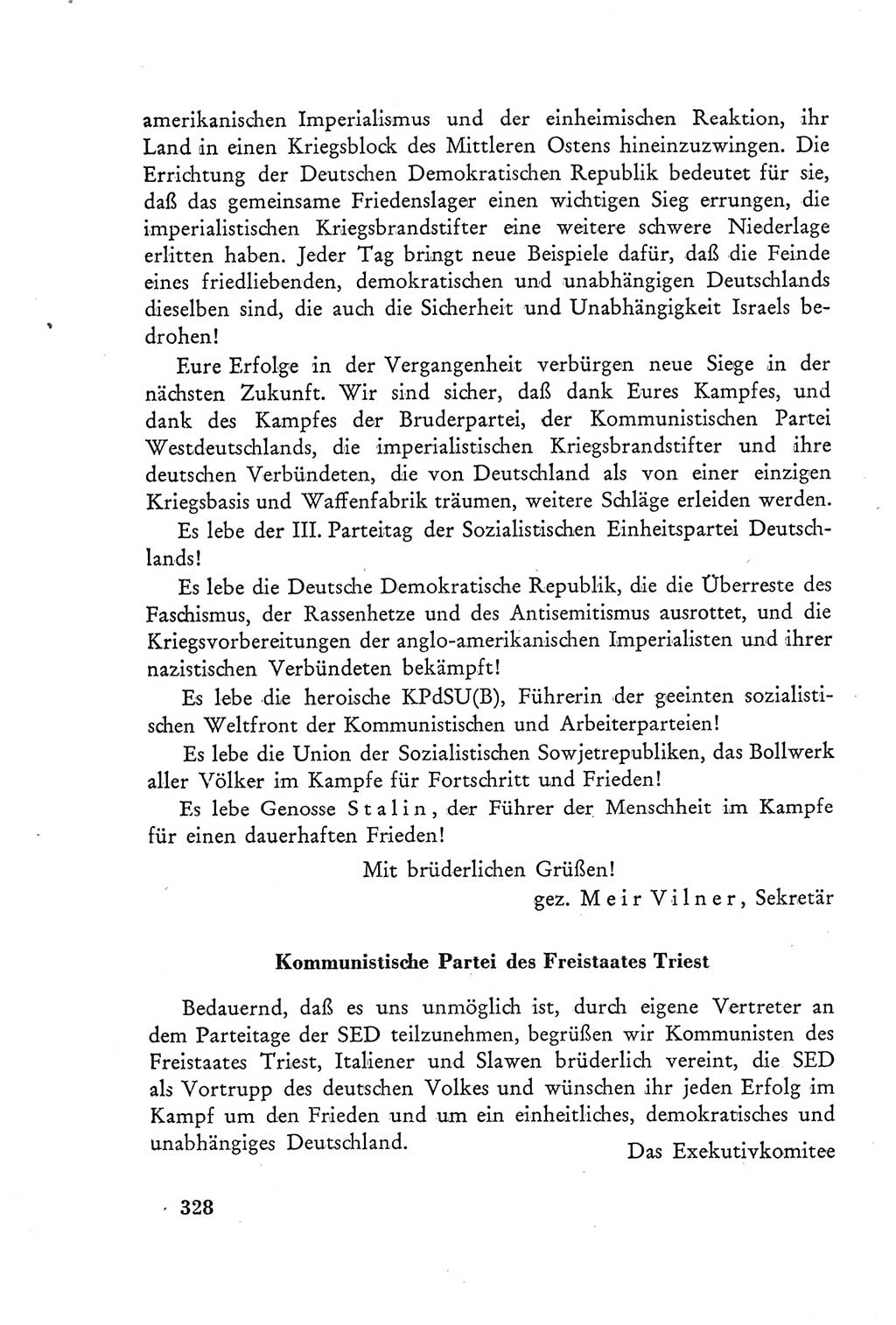 Protokoll der Verhandlungen des Ⅲ. Parteitages der Sozialistischen Einheitspartei Deutschlands (SED) [Deutsche Demokratische Republik (DDR)] 1950, Band 2, Seite 328 (Prot. Verh. Ⅲ. PT SED DDR 1950, Bd. 2, S. 328)