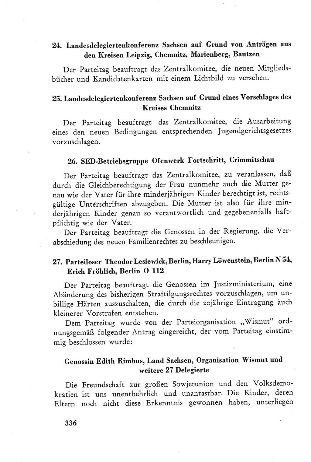 Protokoll der Verhandlungen des Ⅲ. Parteitages der Sozialistischen Einheitspartei Deutschlands (SED) [Deutsche Demokratische Republik (DDR)] 1950, Band 2, Seite 336 (Prot. Verh. Ⅲ. PT SED DDR 1950, Bd. 2, S. 336)