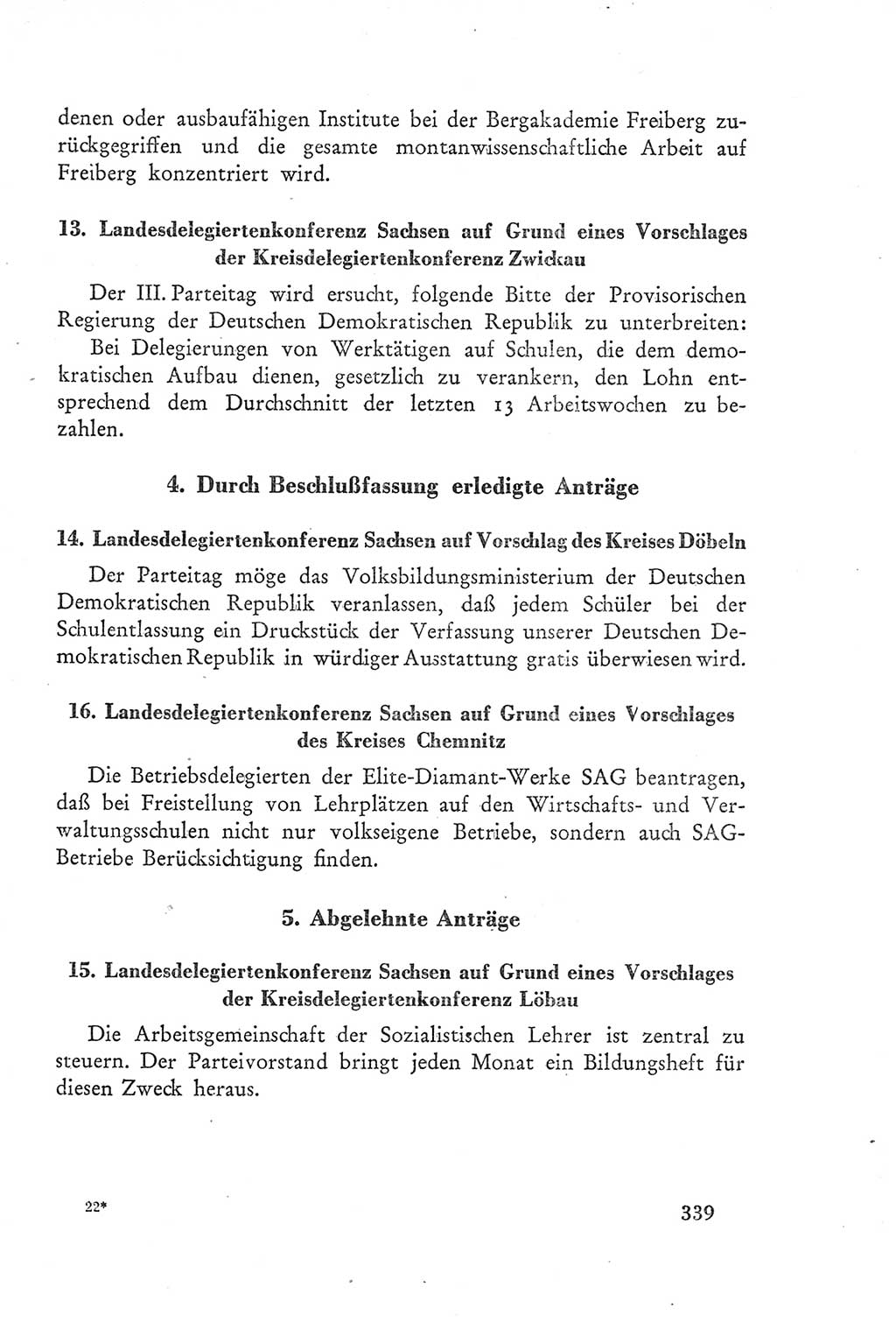 Protokoll der Verhandlungen des Ⅲ. Parteitages der Sozialistischen Einheitspartei Deutschlands (SED) [Deutsche Demokratische Republik (DDR)] 1950, Band 2, Seite 339 (Prot. Verh. Ⅲ. PT SED DDR 1950, Bd. 2, S. 339)