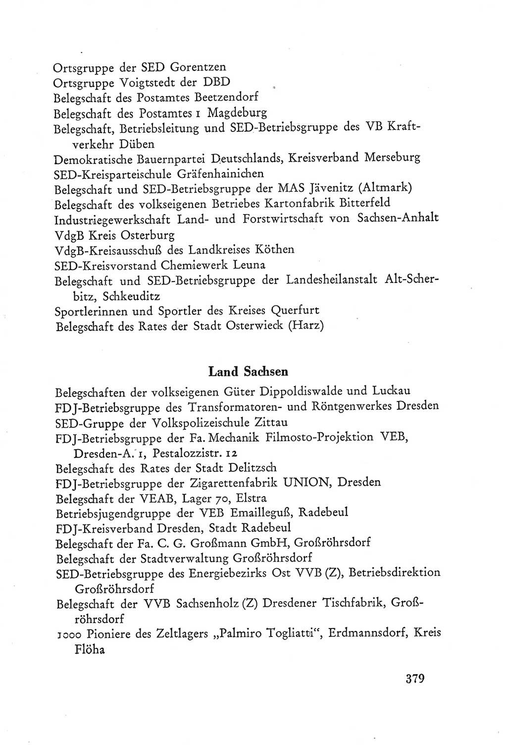 Protokoll der Verhandlungen des Ⅲ. Parteitages der Sozialistischen Einheitspartei Deutschlands (SED) [Deutsche Demokratische Republik (DDR)] 1950, Band 2, Seite 379 (Prot. Verh. Ⅲ. PT SED DDR 1950, Bd. 2, S. 379)