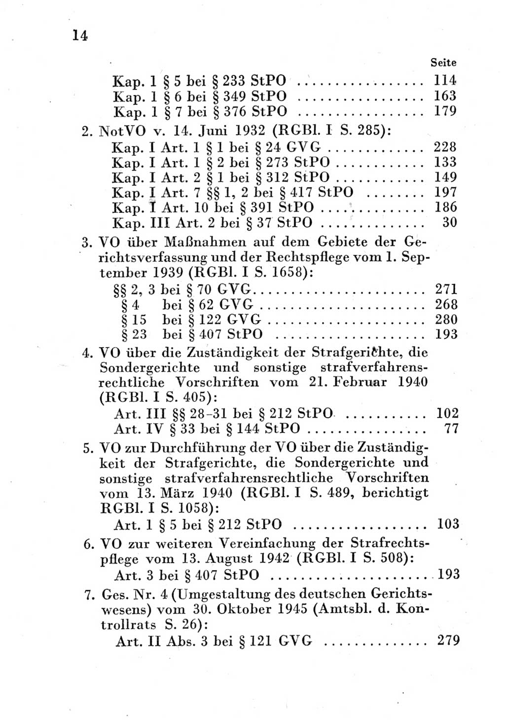 Strafprozeßordnung (StPO), Gerichtsverfassungsgesetz (GVG) und zahlreiche Nebengesetze der Deutschen Demokratischen Republik (DDR) 1950, Seite 14 (StPO GVG Ges. DDR 1950, S. 14)