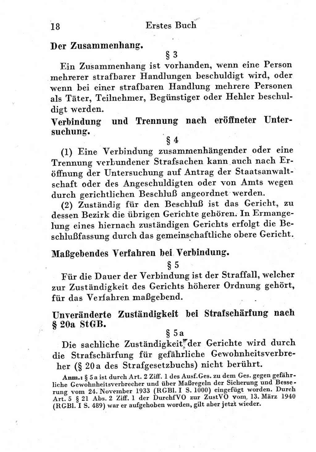 Strafprozeßordnung (StPO), Gerichtsverfassungsgesetz (GVG) und zahlreiche Nebengesetze der Deutschen Demokratischen Republik (DDR) 1950, Seite 18 (StPO GVG Ges. DDR 1950, S. 18)