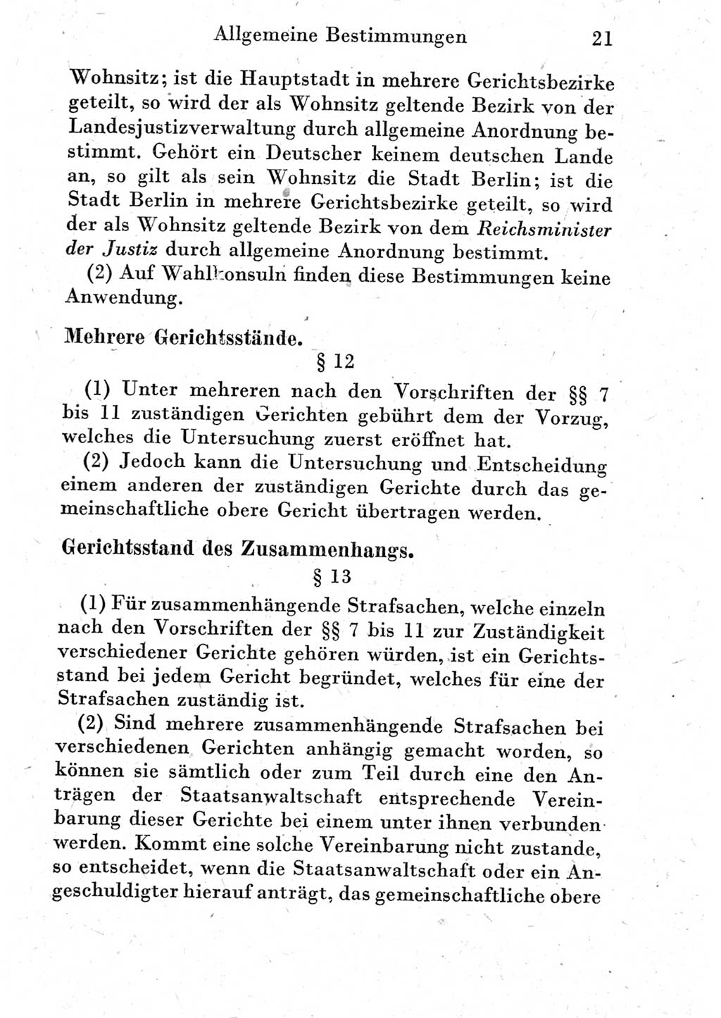 Strafprozeßordnung (StPO), Gerichtsverfassungsgesetz (GVG) und zahlreiche Nebengesetze der Deutschen Demokratischen Republik (DDR) 1950, Seite 21 (StPO GVG Ges. DDR 1950, S. 21)