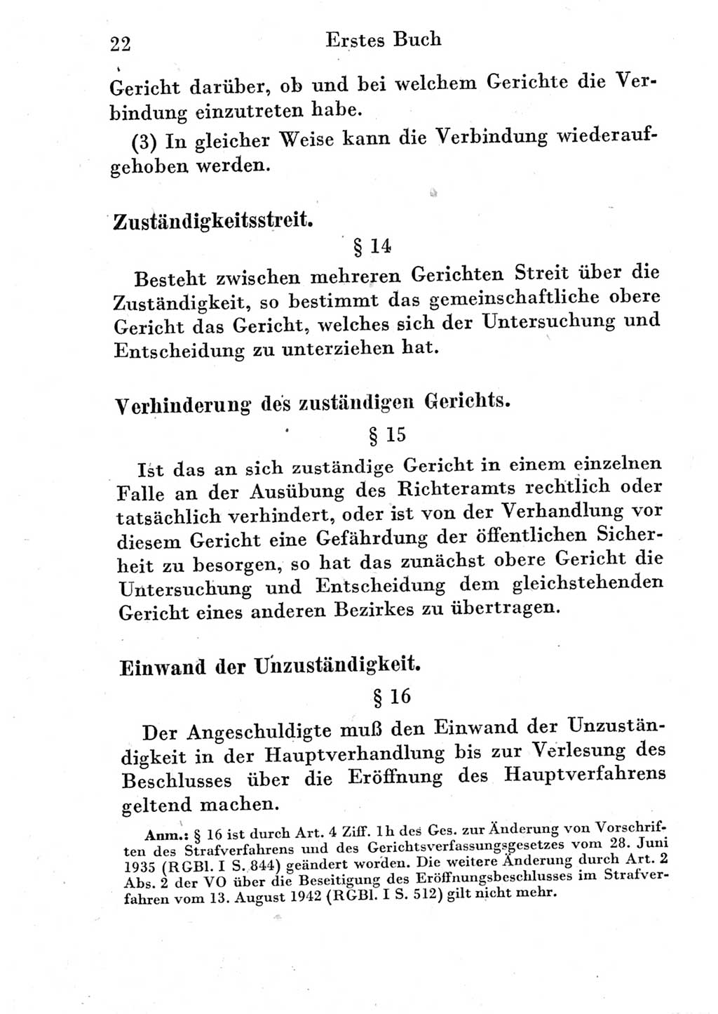Strafprozeßordnung (StPO), Gerichtsverfassungsgesetz (GVG) und zahlreiche Nebengesetze der Deutschen Demokratischen Republik (DDR) 1950, Seite 22 (StPO GVG Ges. DDR 1950, S. 22)