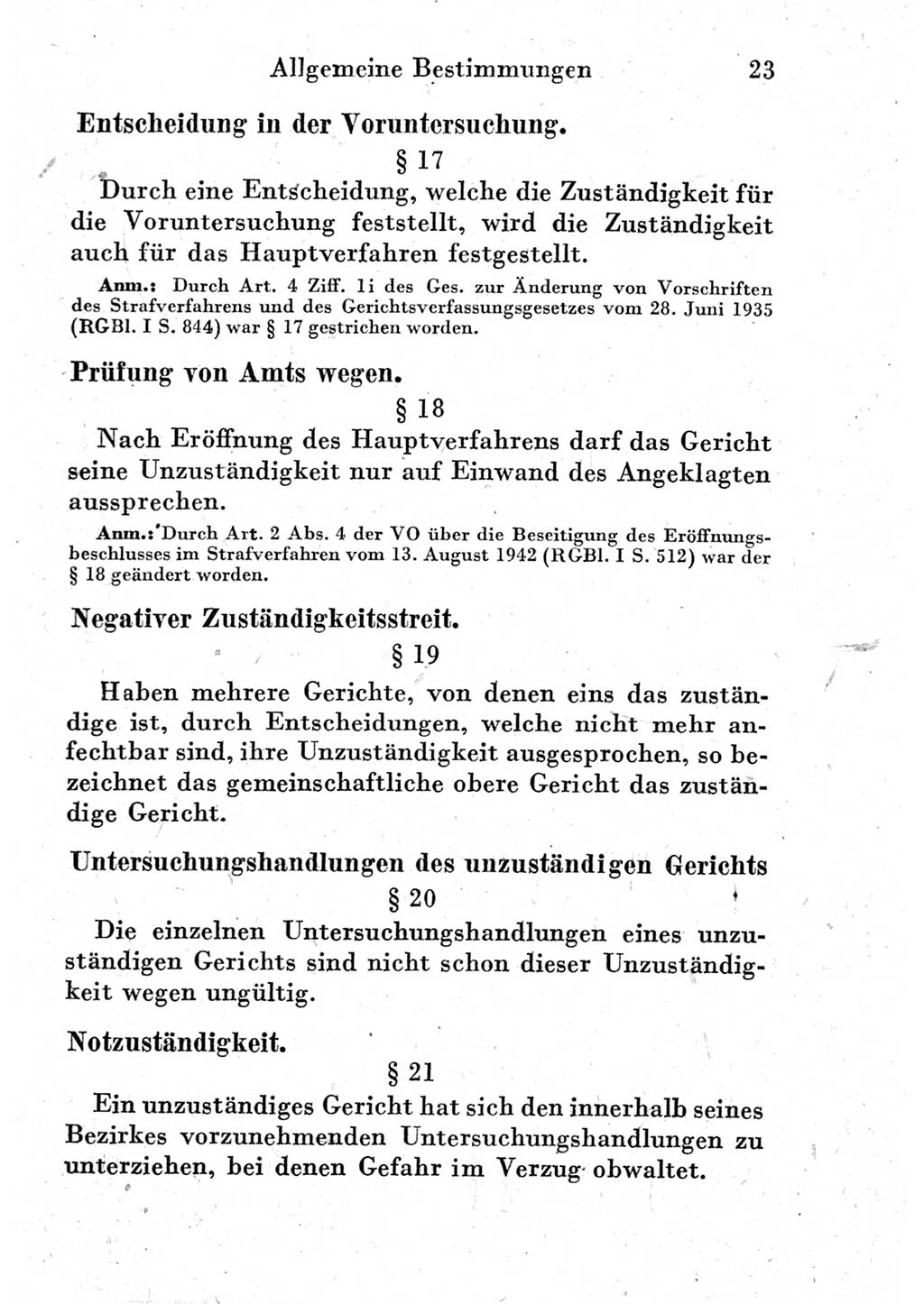 Strafprozeßordnung (StPO), Gerichtsverfassungsgesetz (GVG) und zahlreiche Nebengesetze der Deutschen Demokratischen Republik (DDR) 1950, Seite 23 (StPO GVG Ges. DDR 1950, S. 23)
