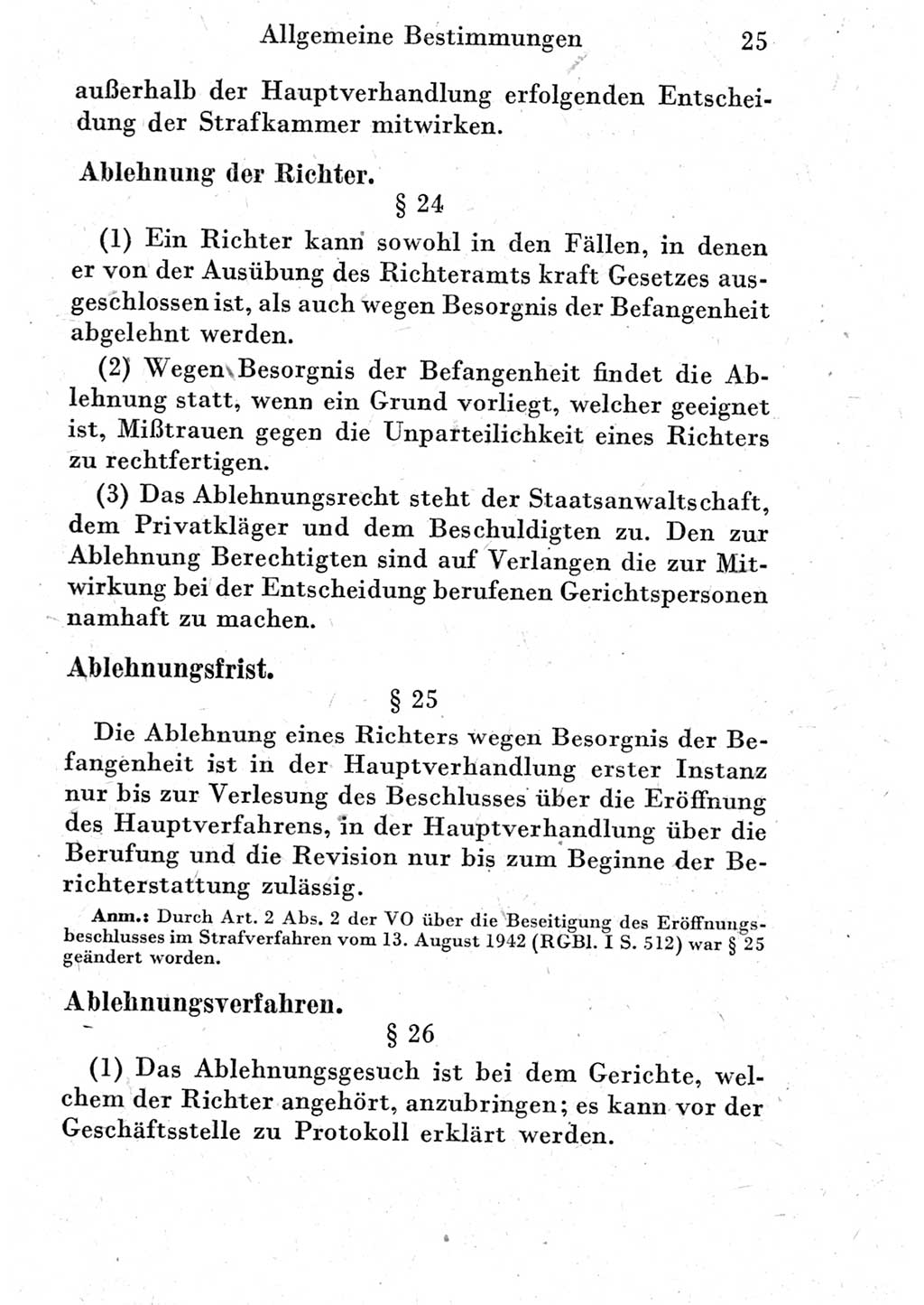 Strafprozeßordnung (StPO), Gerichtsverfassungsgesetz (GVG) und zahlreiche Nebengesetze der Deutschen Demokratischen Republik (DDR) 1950, Seite 25 (StPO GVG Ges. DDR 1950, S. 25)