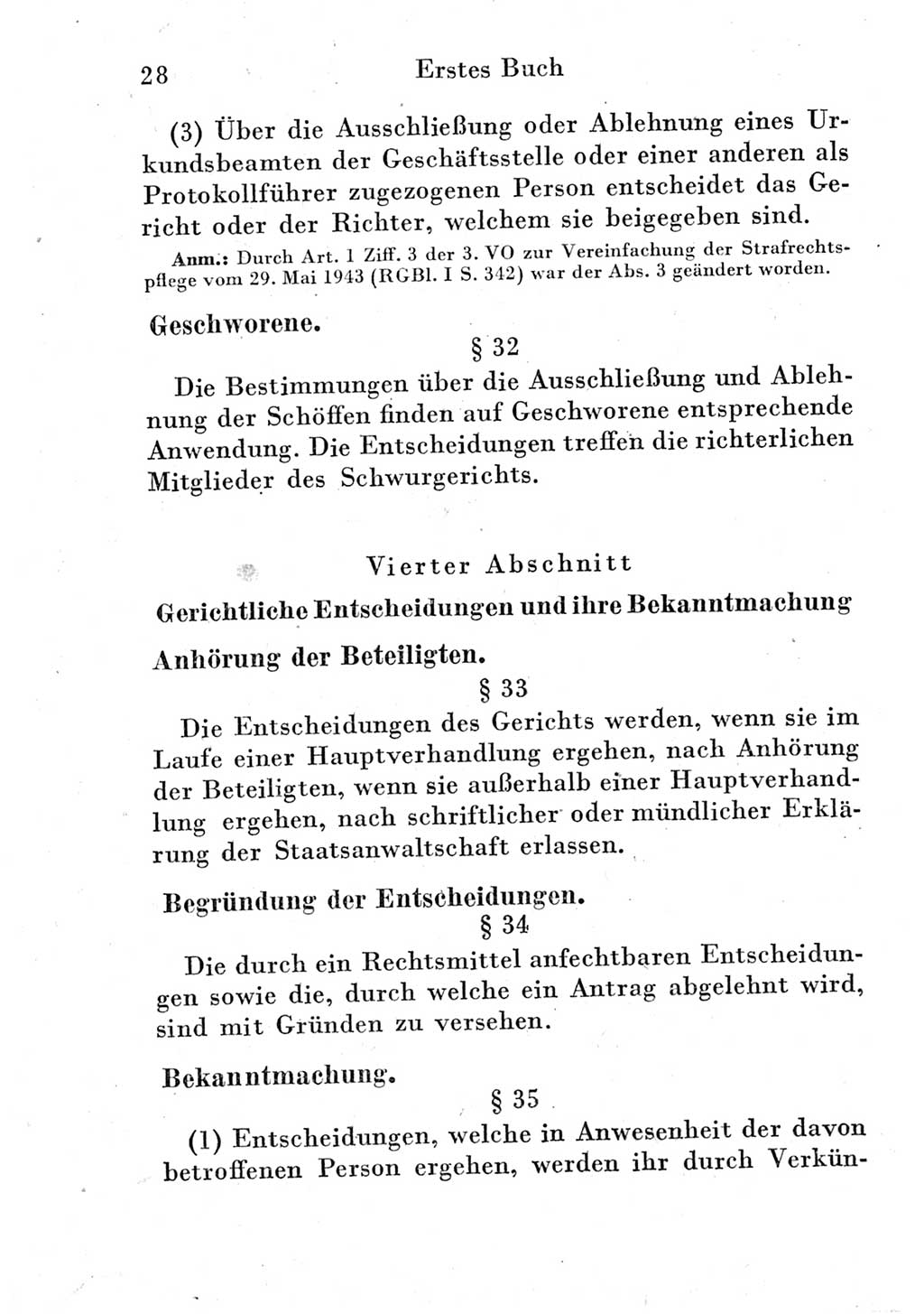 Strafprozeßordnung (StPO), Gerichtsverfassungsgesetz (GVG) und zahlreiche Nebengesetze der Deutschen Demokratischen Republik (DDR) 1950, Seite 28 (StPO GVG Ges. DDR 1950, S. 28)