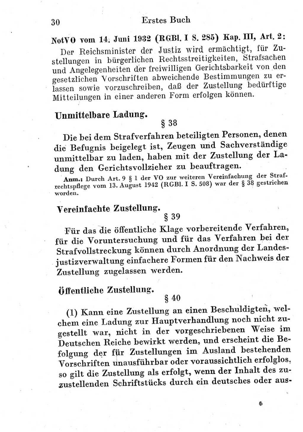 Strafprozeßordnung (StPO), Gerichtsverfassungsgesetz (GVG) und zahlreiche Nebengesetze der Deutschen Demokratischen Republik (DDR) 1950, Seite 30 (StPO GVG Ges. DDR 1950, S. 30)