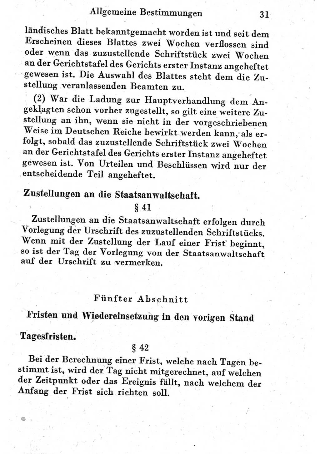 Strafprozeßordnung (StPO), Gerichtsverfassungsgesetz (GVG) und zahlreiche Nebengesetze der Deutschen Demokratischen Republik (DDR) 1950, Seite 31 (StPO GVG Ges. DDR 1950, S. 31)