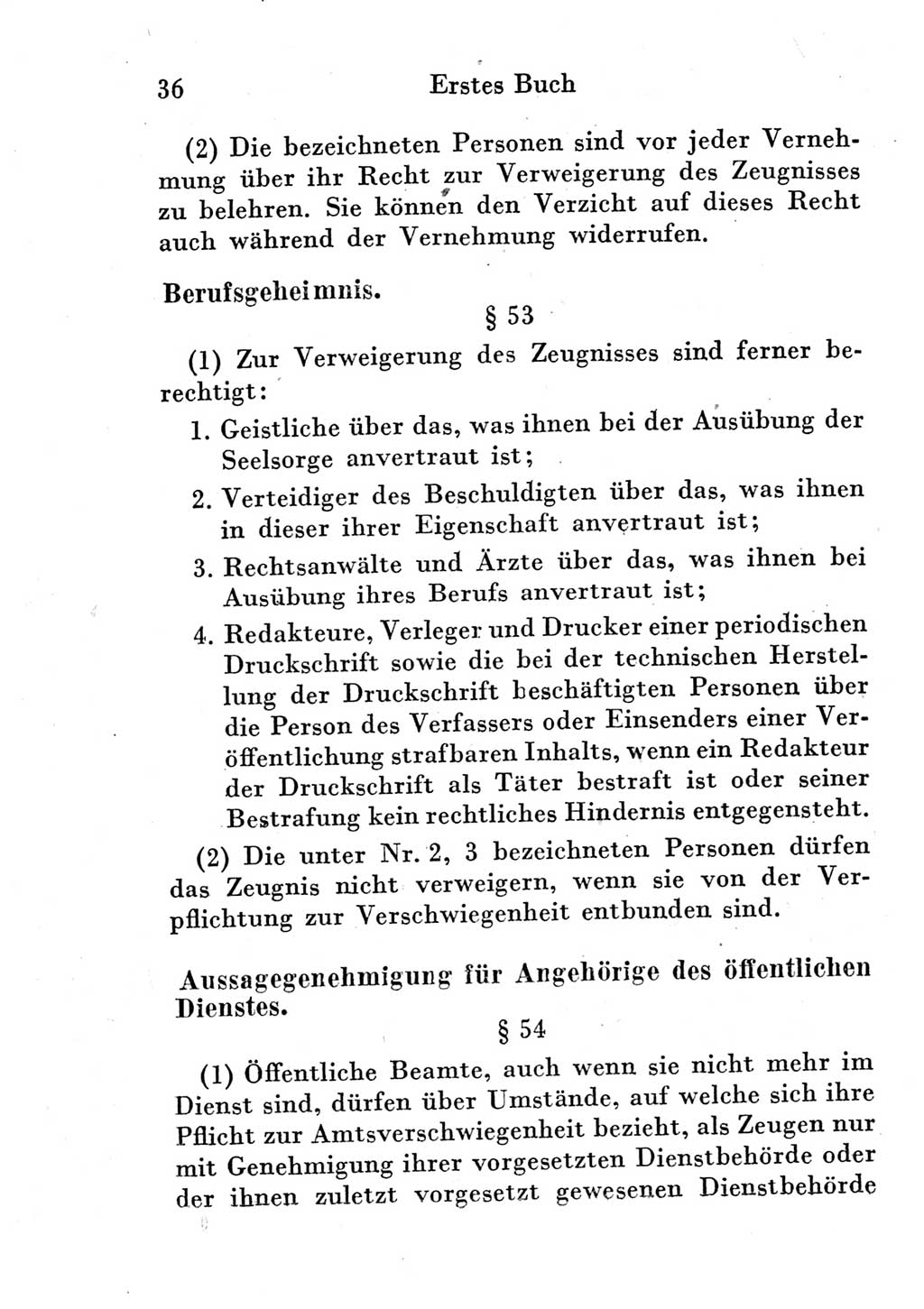 Strafprozeßordnung (StPO), Gerichtsverfassungsgesetz (GVG) und zahlreiche Nebengesetze der Deutschen Demokratischen Republik (DDR) 1950, Seite 36 (StPO GVG Ges. DDR 1950, S. 36)