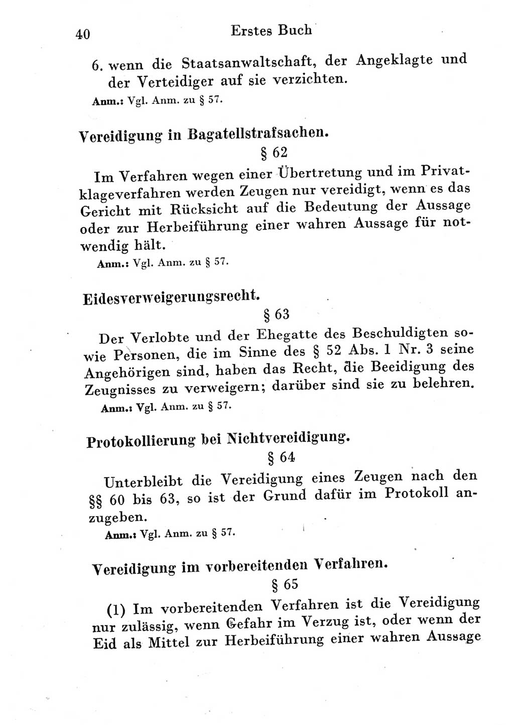 Strafprozeßordnung (StPO), Gerichtsverfassungsgesetz (GVG) und zahlreiche Nebengesetze der Deutschen Demokratischen Republik (DDR) 1950, Seite 40 (StPO GVG Ges. DDR 1950, S. 40)