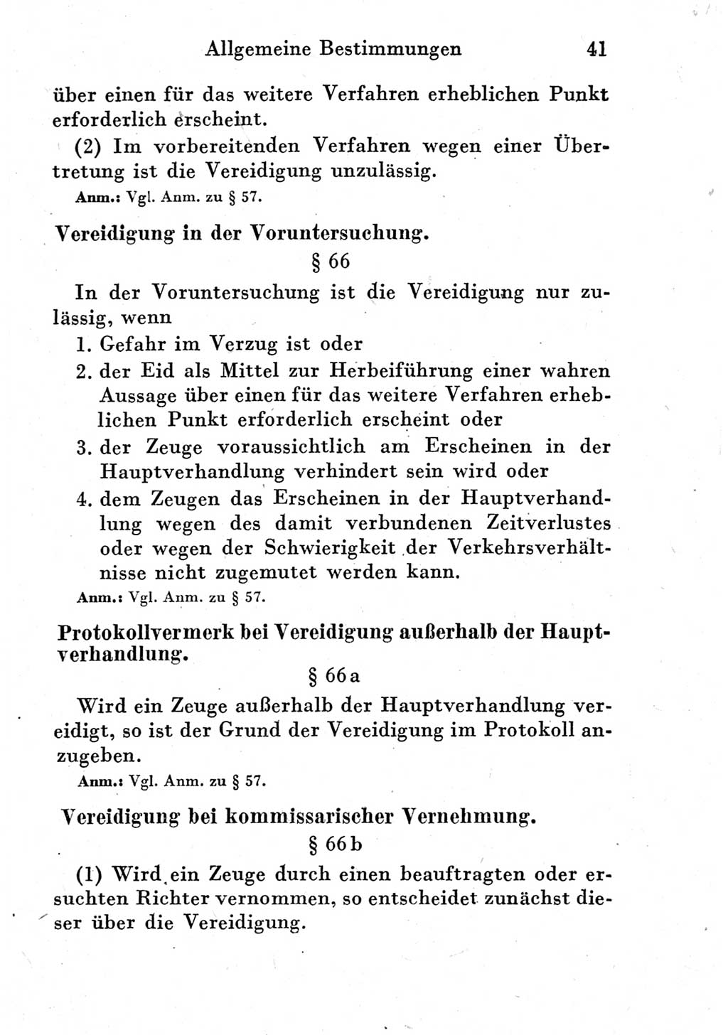 Strafprozeßordnung (StPO), Gerichtsverfassungsgesetz (GVG) und zahlreiche Nebengesetze der Deutschen Demokratischen Republik (DDR) 1950, Seite 41 (StPO GVG Ges. DDR 1950, S. 41)