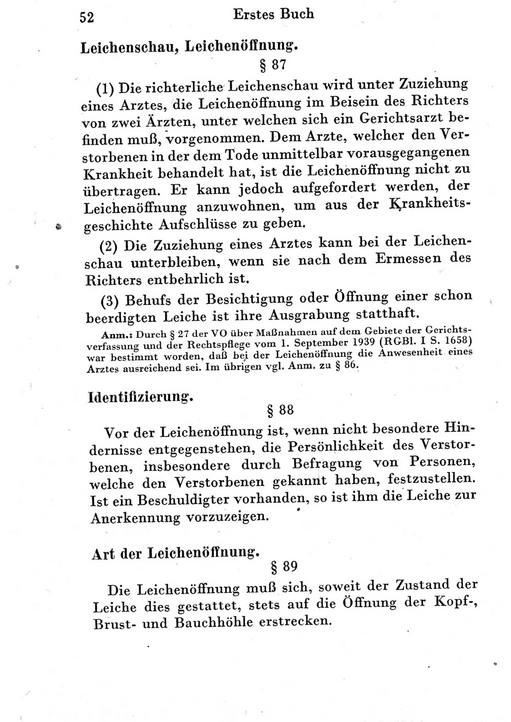 Strafprozeßordnung (StPO), Gerichtsverfassungsgesetz (GVG) und zahlreiche Nebengesetze der Deutschen Demokratischen Republik (DDR) 1950, Seite 52 (StPO GVG Ges. DDR 1950, S. 52)