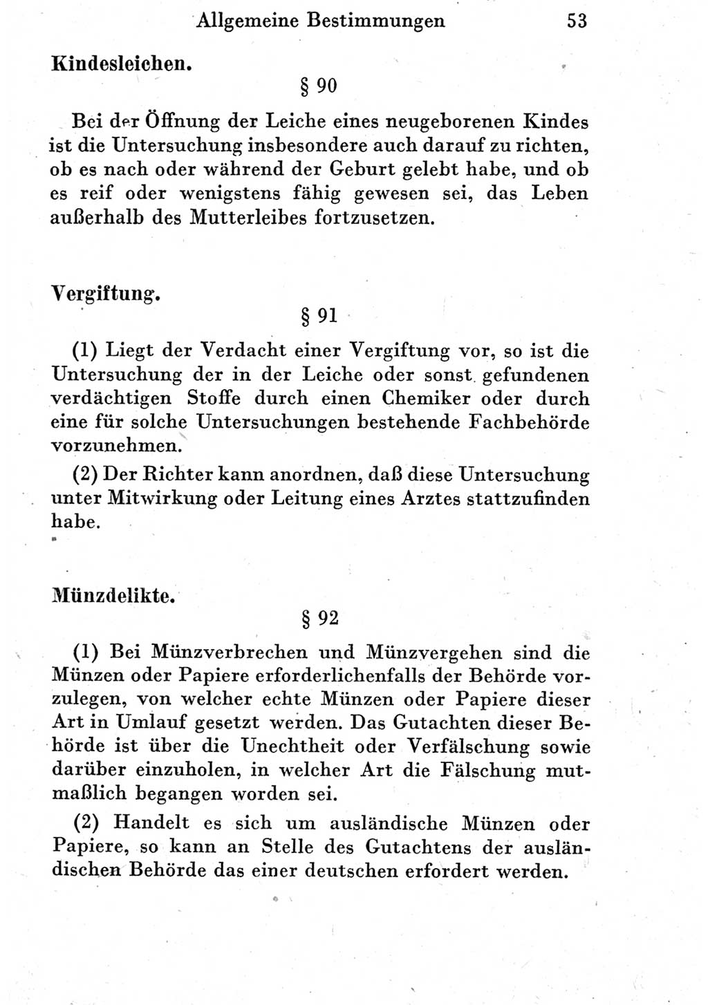 Strafprozeßordnung (StPO), Gerichtsverfassungsgesetz (GVG) und zahlreiche Nebengesetze der Deutschen Demokratischen Republik (DDR) 1950, Seite 53 (StPO GVG Ges. DDR 1950, S. 53)