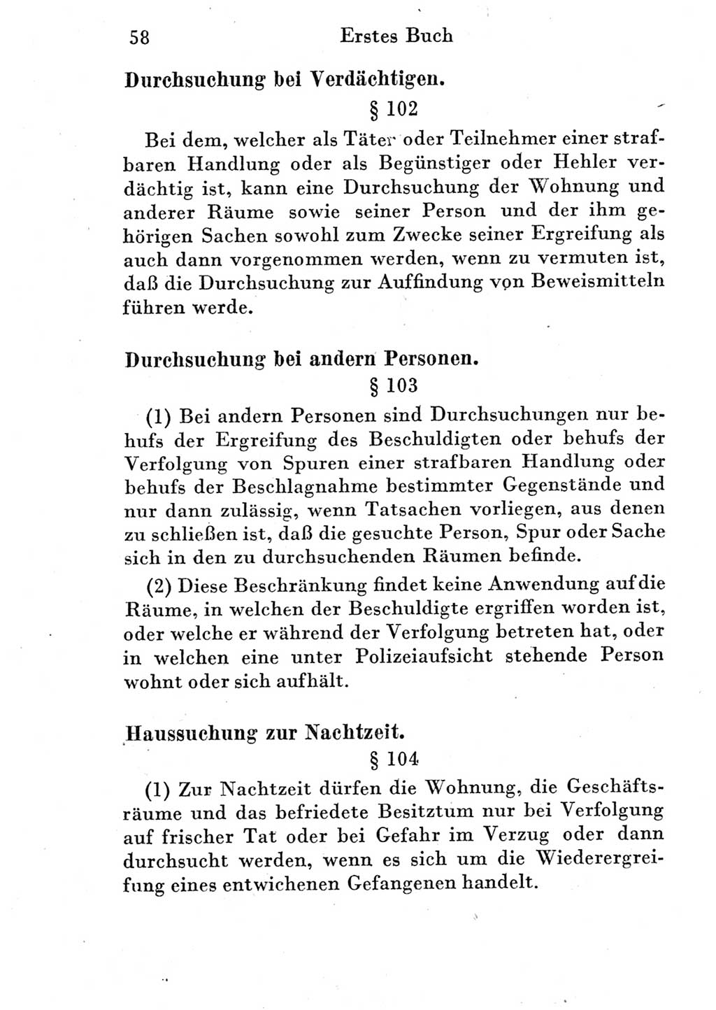 Strafprozeßordnung (StPO), Gerichtsverfassungsgesetz (GVG) und zahlreiche Nebengesetze der Deutschen Demokratischen Republik (DDR) 1950, Seite 58 (StPO GVG Ges. DDR 1950, S. 58)