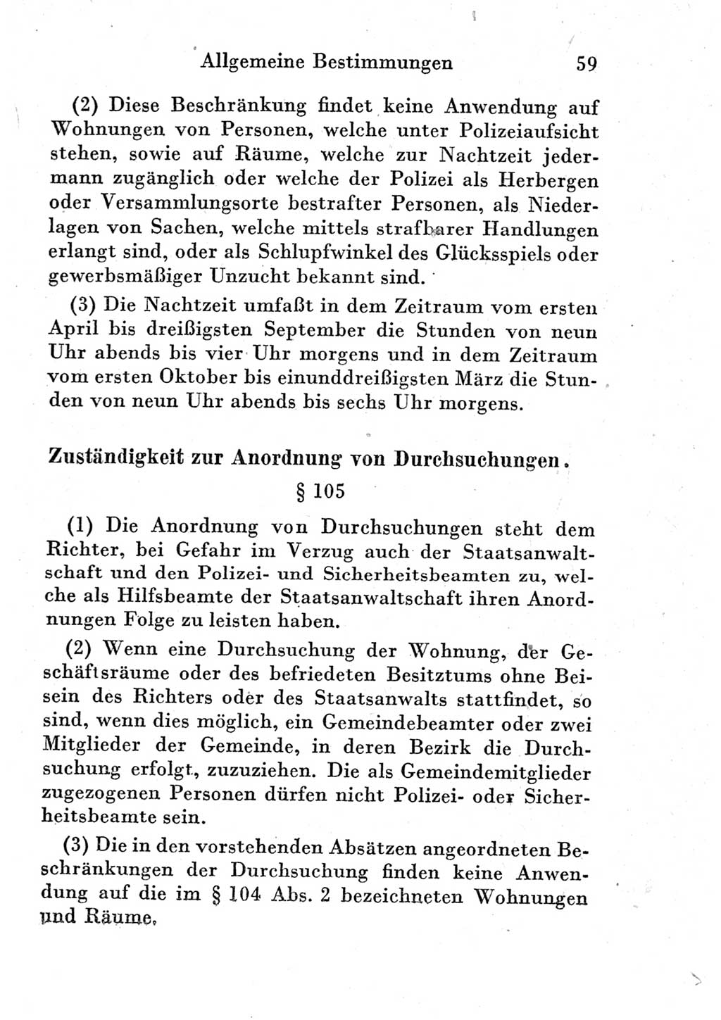 Strafprozeßordnung (StPO), Gerichtsverfassungsgesetz (GVG) und zahlreiche Nebengesetze der Deutschen Demokratischen Republik (DDR) 1950, Seite 59 (StPO GVG Ges. DDR 1950, S. 59)