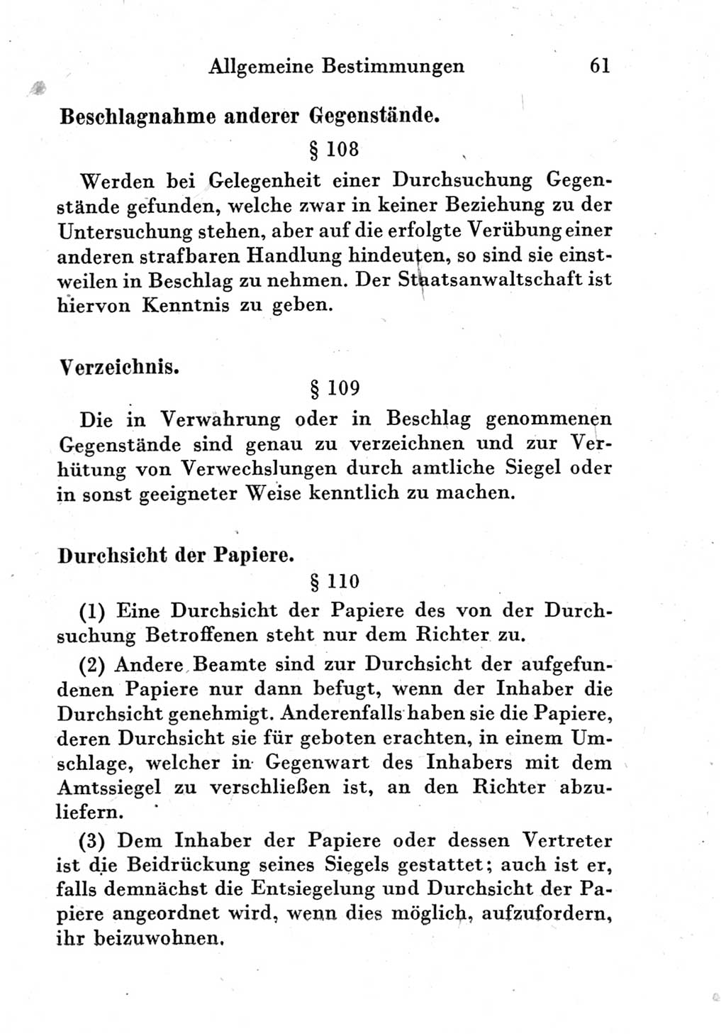 Strafprozeßordnung (StPO), Gerichtsverfassungsgesetz (GVG) und zahlreiche Nebengesetze der Deutschen Demokratischen Republik (DDR) 1950, Seite 61 (StPO GVG Ges. DDR 1950, S. 61)