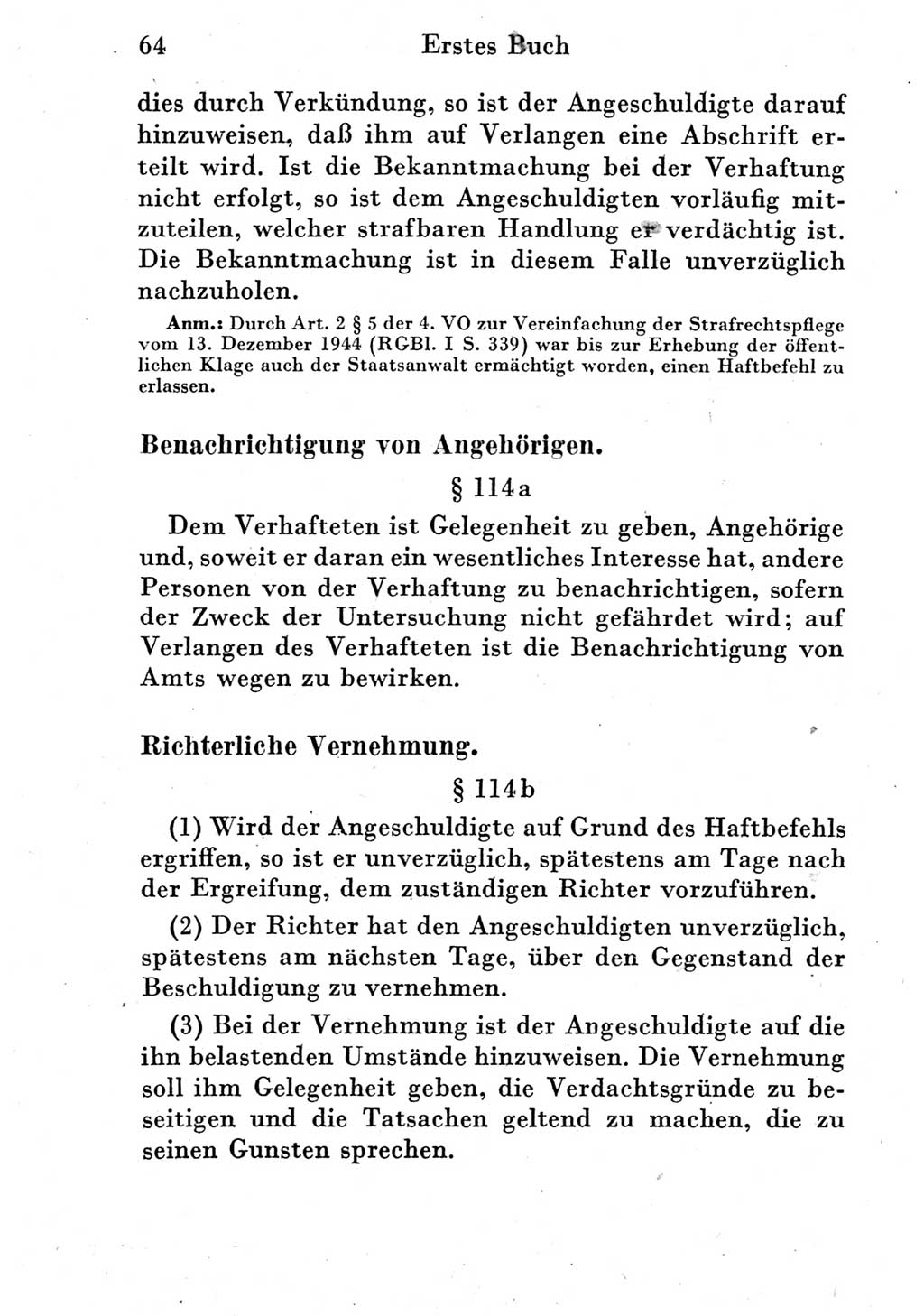 Strafprozeßordnung (StPO), Gerichtsverfassungsgesetz (GVG) und zahlreiche Nebengesetze der Deutschen Demokratischen Republik (DDR) 1950, Seite 64 (StPO GVG Ges. DDR 1950, S. 64)