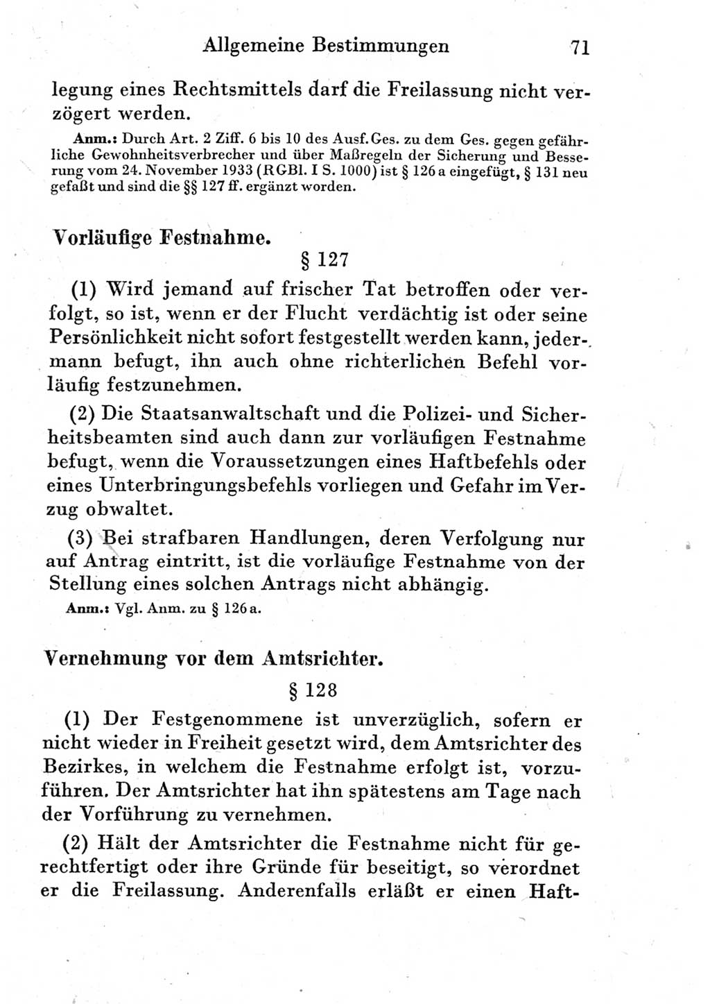 Strafprozeßordnung (StPO), Gerichtsverfassungsgesetz (GVG) und zahlreiche Nebengesetze der Deutschen Demokratischen Republik (DDR) 1950, Seite 71 (StPO GVG Ges. DDR 1950, S. 71)