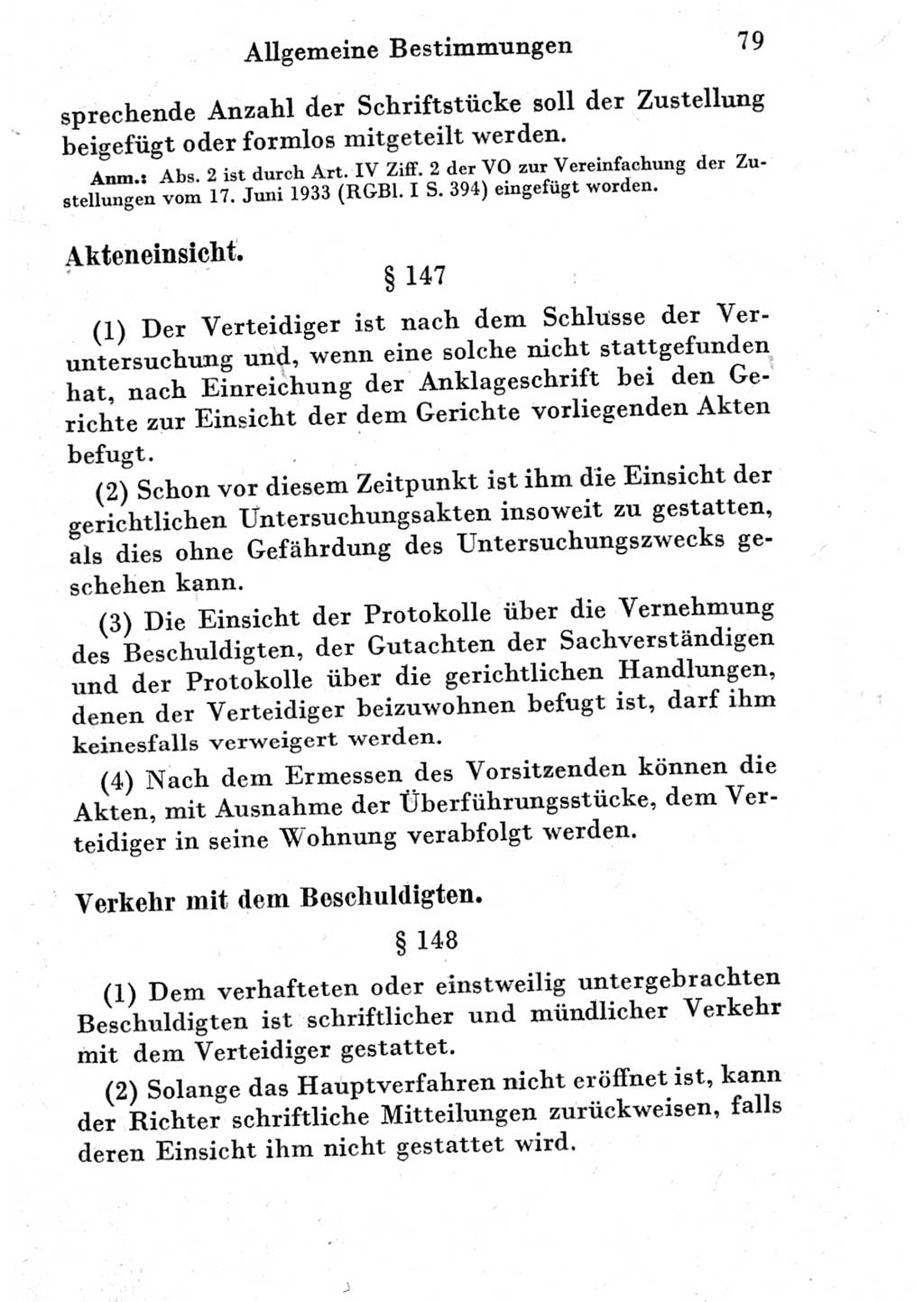 Strafprozeßordnung (StPO), Gerichtsverfassungsgesetz (GVG) und zahlreiche Nebengesetze der Deutschen Demokratischen Republik (DDR) 1950, Seite 79 (StPO GVG Ges. DDR 1950, S. 79)