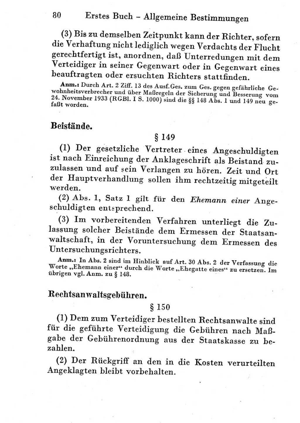 Strafprozeßordnung (StPO), Gerichtsverfassungsgesetz (GVG) und zahlreiche Nebengesetze der Deutschen Demokratischen Republik (DDR) 1950, Seite 80 (StPO GVG Ges. DDR 1950, S. 80)
