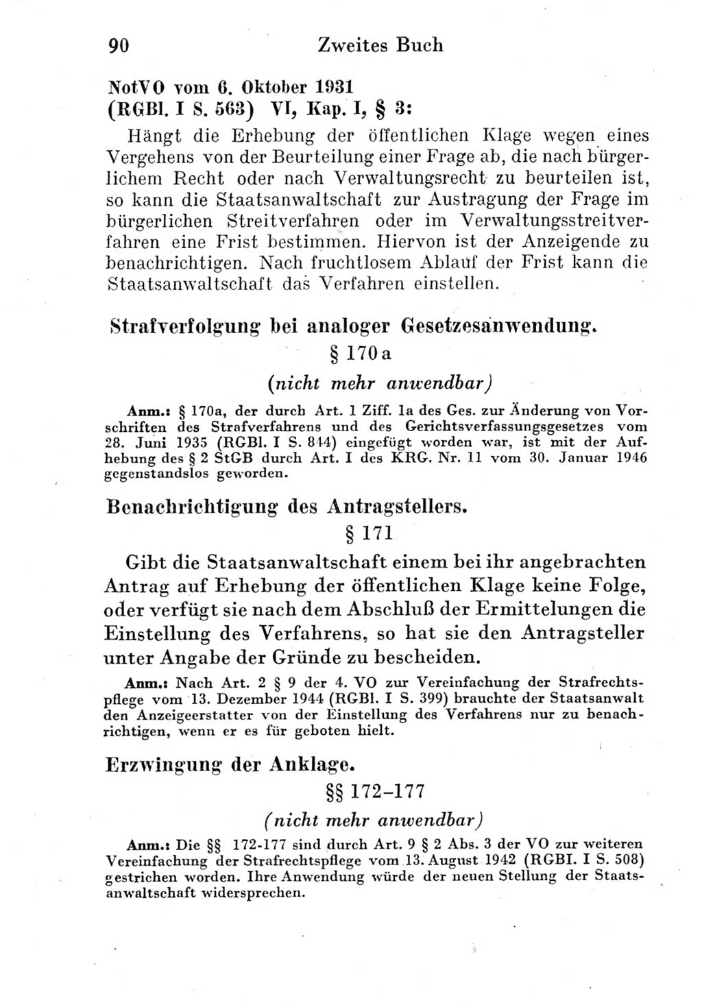 Strafprozeßordnung (StPO), Gerichtsverfassungsgesetz (GVG) und zahlreiche Nebengesetze der Deutschen Demokratischen Republik (DDR) 1950, Seite 90 (StPO GVG Ges. DDR 1950, S. 90)